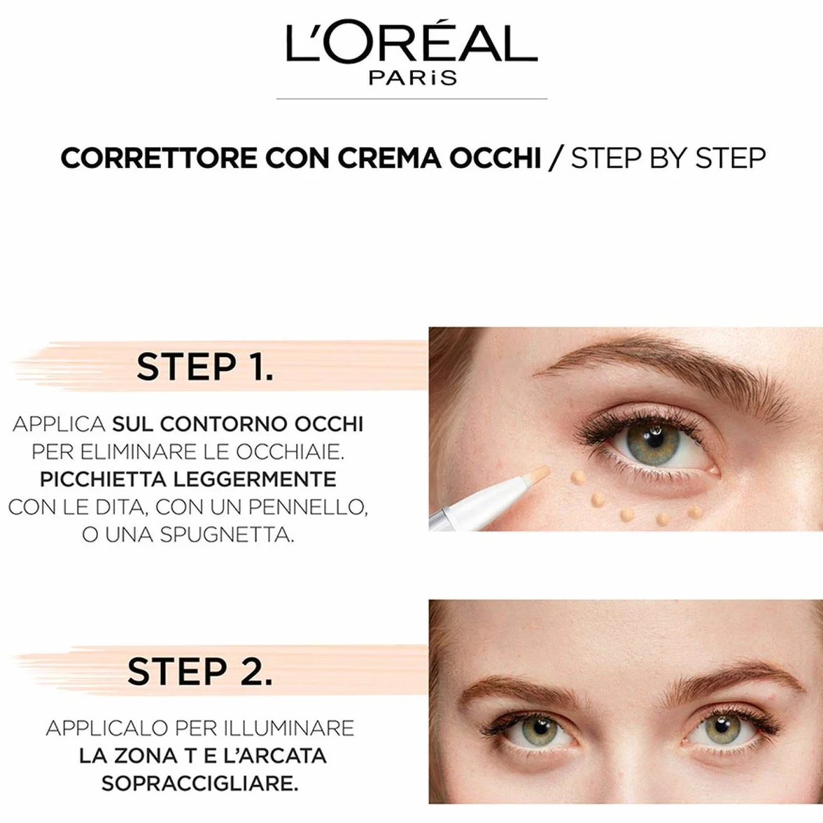L'Oréal París Accord corrector Parfait Eye Cream in a Concealer tono medio claro 3-5.5R Peach