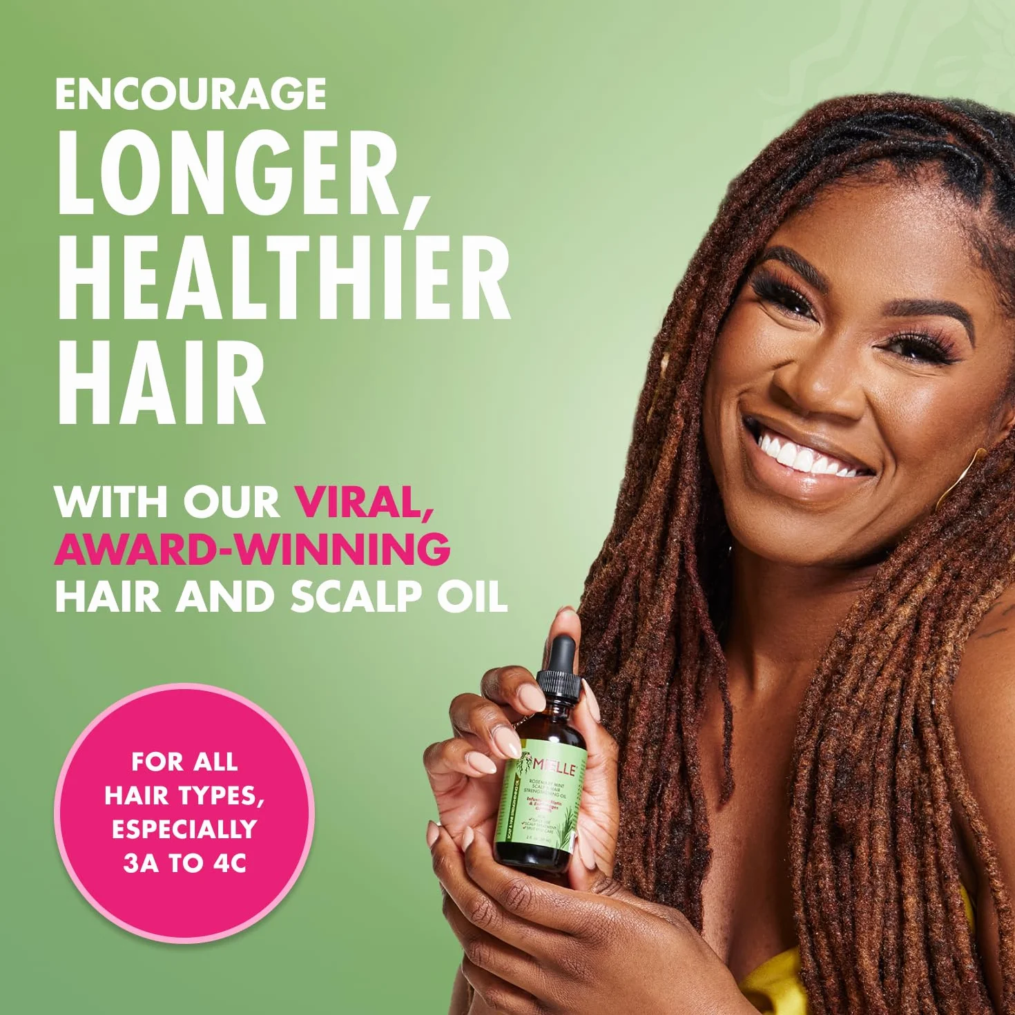 MIELLE Rosemary Mint Scalp & Hair STRENGTHENING Oil 59ML, Pojedynczy, Standardowy