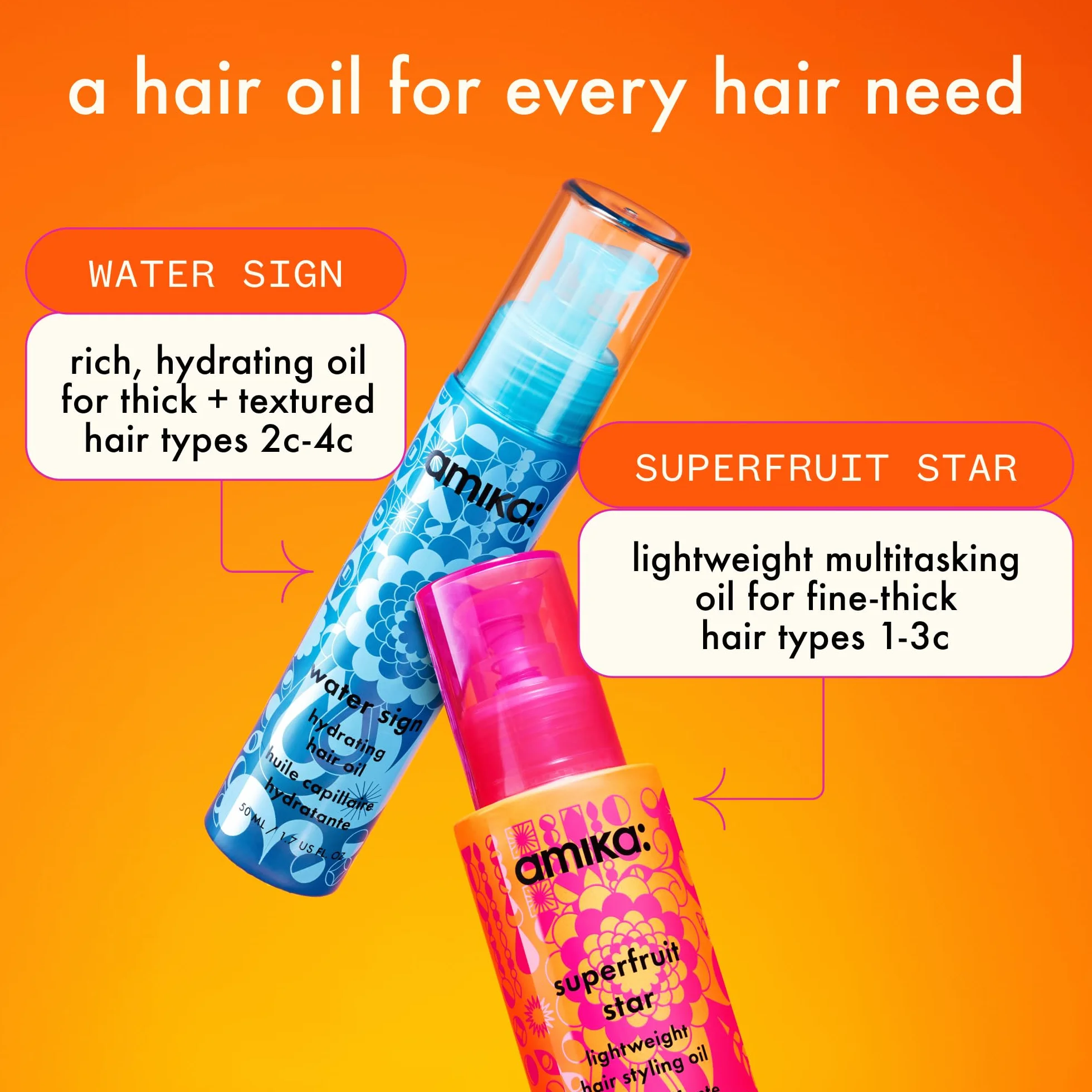 amika Superfruit Star Lightweight Hair Styling + Heat Defense Oil 100 ml | Lekki olejek do włosów i olejek do stylizacji dla połysku i zapobiegający puszeniu się | olej chroniący przed wysoką