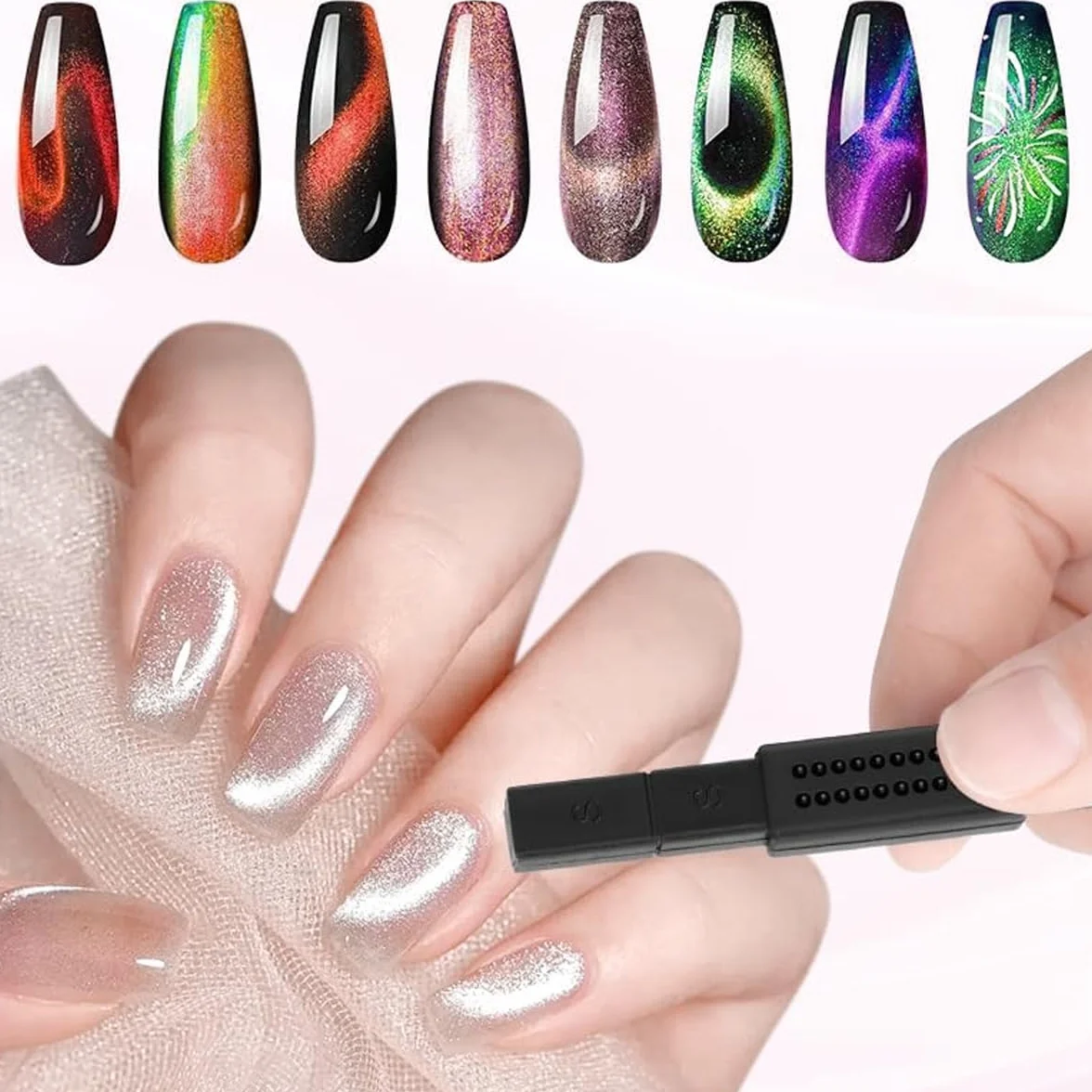 Cat Eye Zestaw magnesów 14 sztuk Nail Art Tools Magnetic Pen Gel lakier do paznokci pręt magnetyczny
