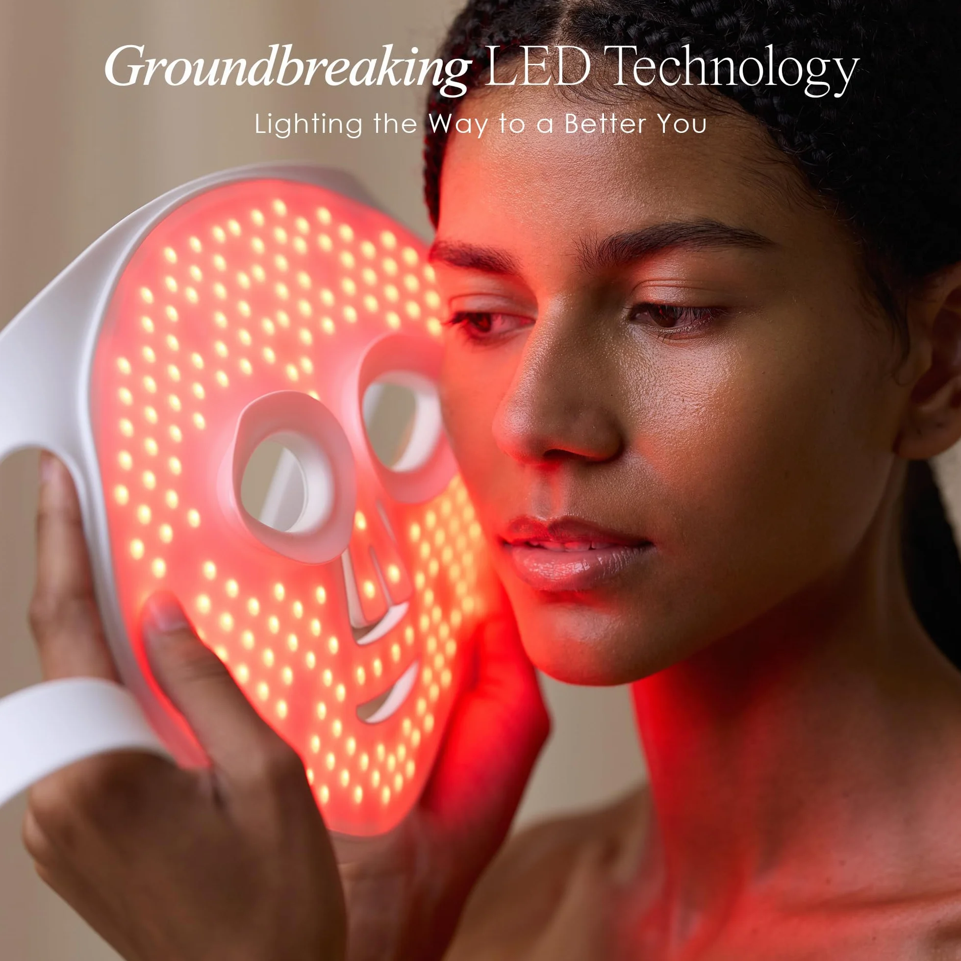 Maska do terapii światłem LED LumaLux Face Pro Project E Beauty 800 diod 7+2 kolory 460-1072 nm czerwona podczerwień