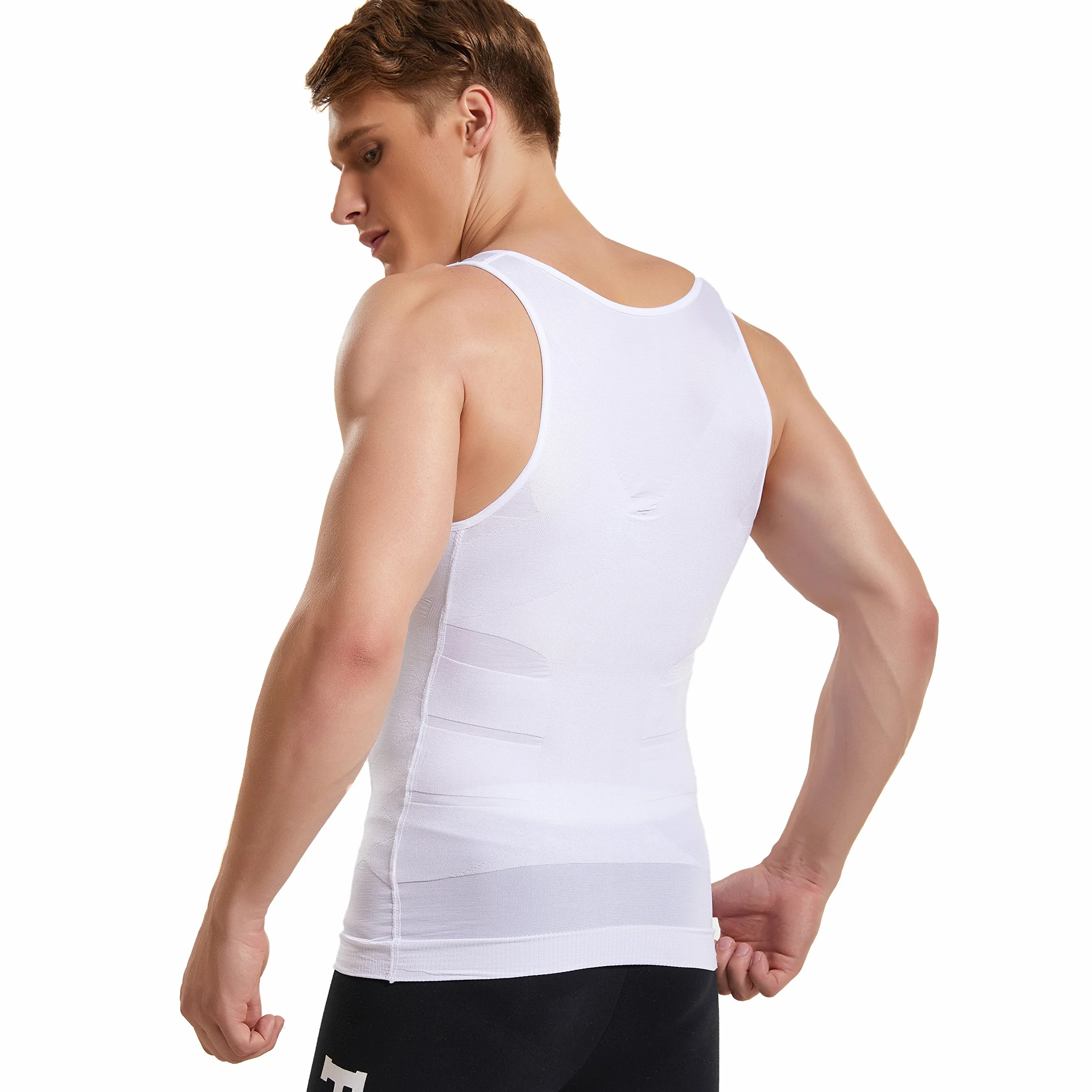 HANERDUN Tank Top Ginekomastia Kompresja Ukrywanie Piersi Mężczyźni Bielizna modelująca Moobs Spłaszcza Cały Brzuch Wyszczula talię i Maska Krzywe