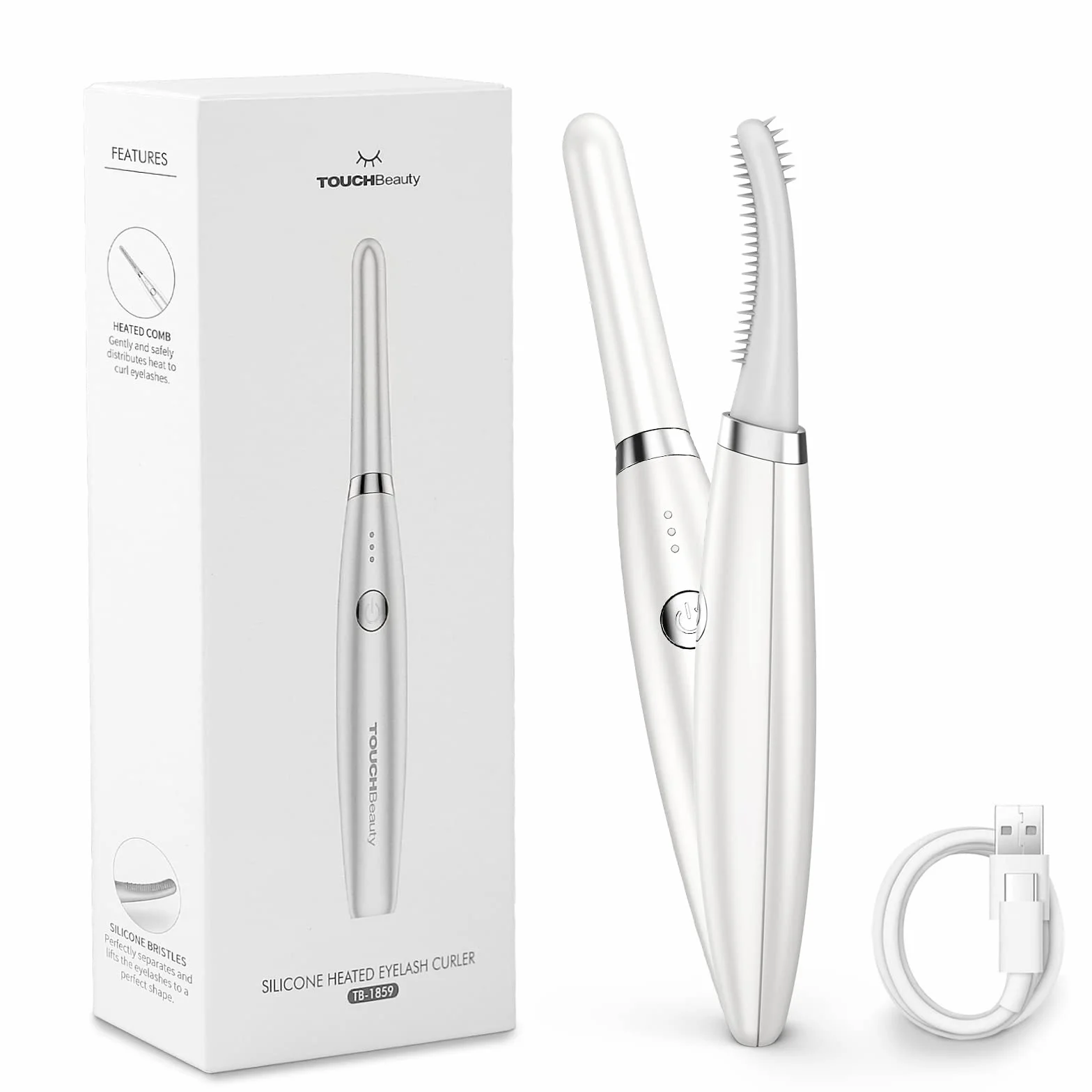 TOUCHBeauty Elektryczna grzałka do rzęs 3 poziomy temperatury USB-C