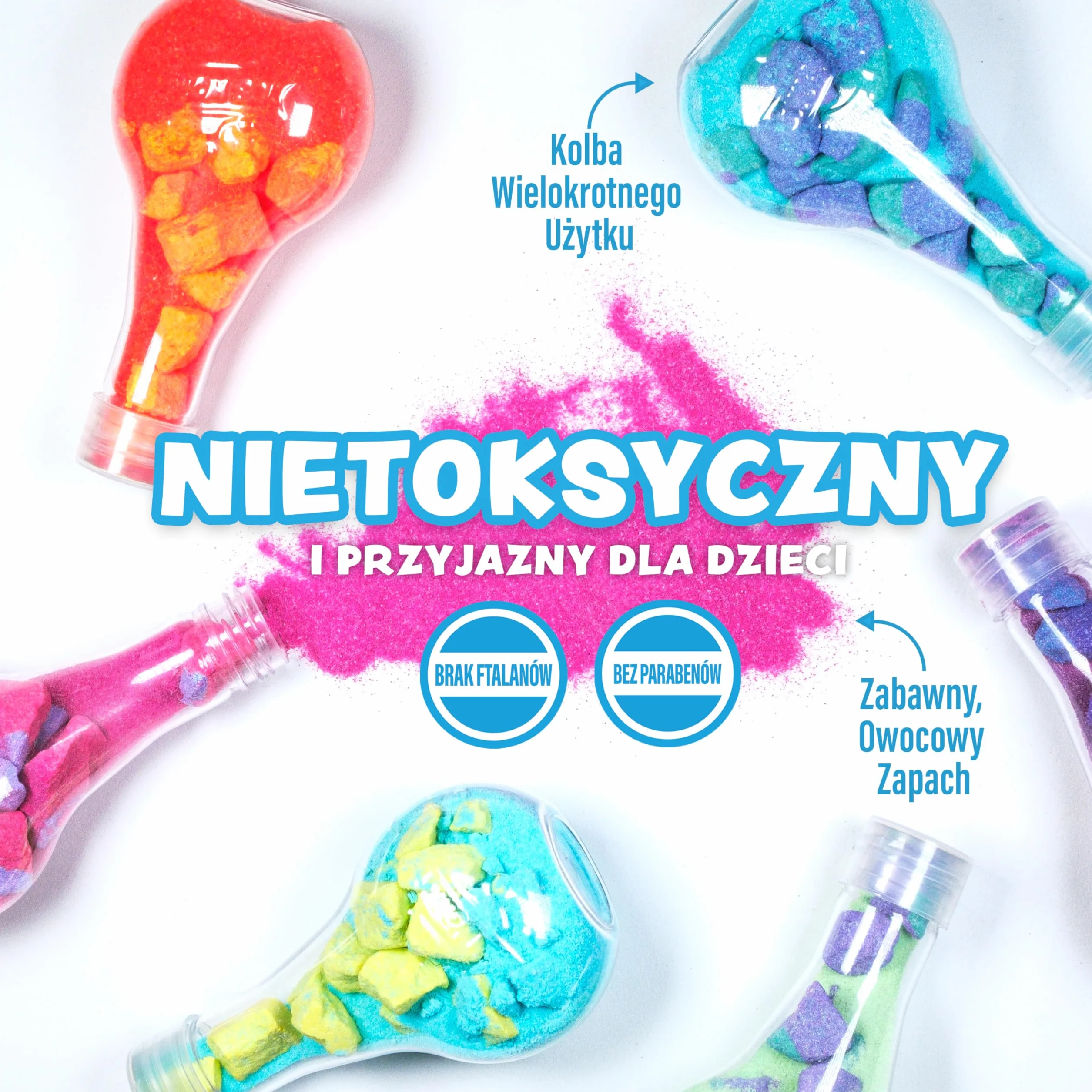Tub Works® Kids Bath Bomb Potion Bath Toy, zestaw 6 sztuk | Nietoksyczne | Musują, pienią się i tworzą bąbelki, wybuchając feerią kolorów | Interaktywne kule do kąpieli