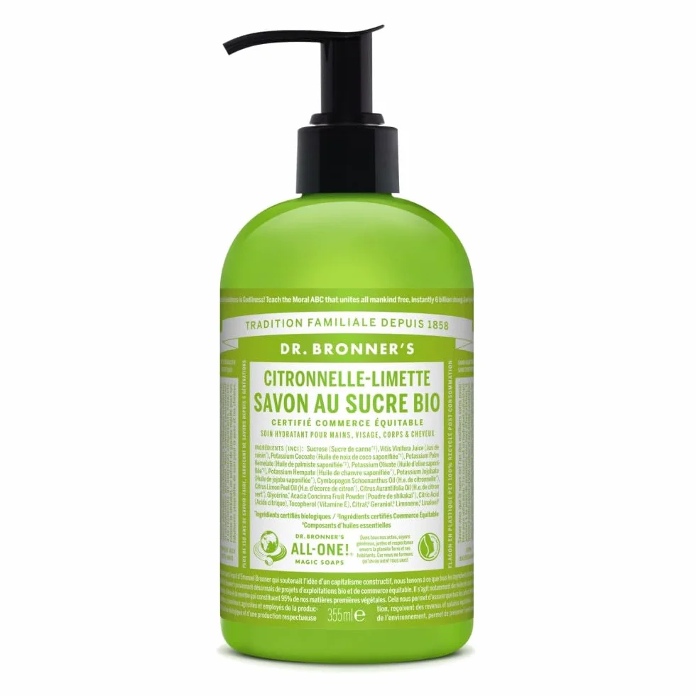 Dr.Bronner's Savon pur végétal Citronnelle Citron Vert 355 ml