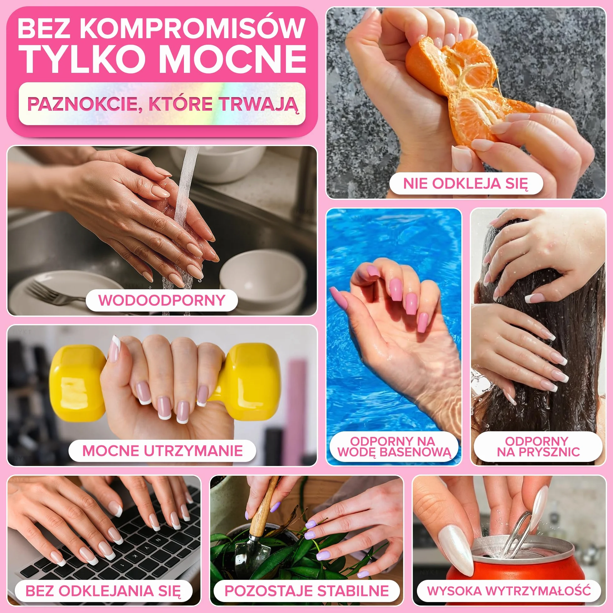 NYK1 NailBond Klej Do Paznokci Prasowanych 8 ml Bardzo Mocny Długotrwały
