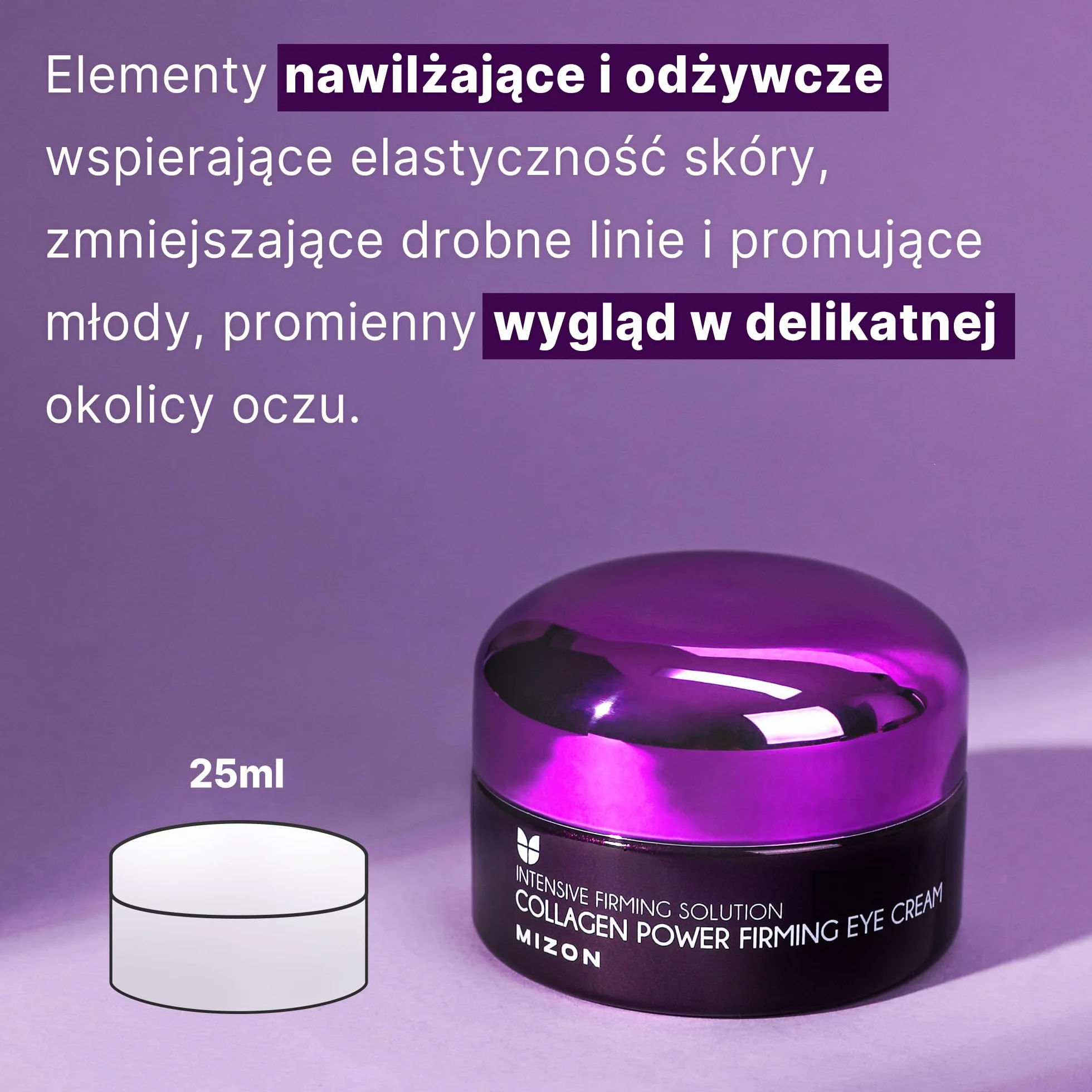 [Mizon] Kolagenowy Power Firming Krem Pod Oczy (25ml) Kolagen Morski, Przeciwzmarszczkowy, Wzmacniacz Elastyny, Nawilżający, Hialuronowym (Collagen Power Firming Eye Cream)