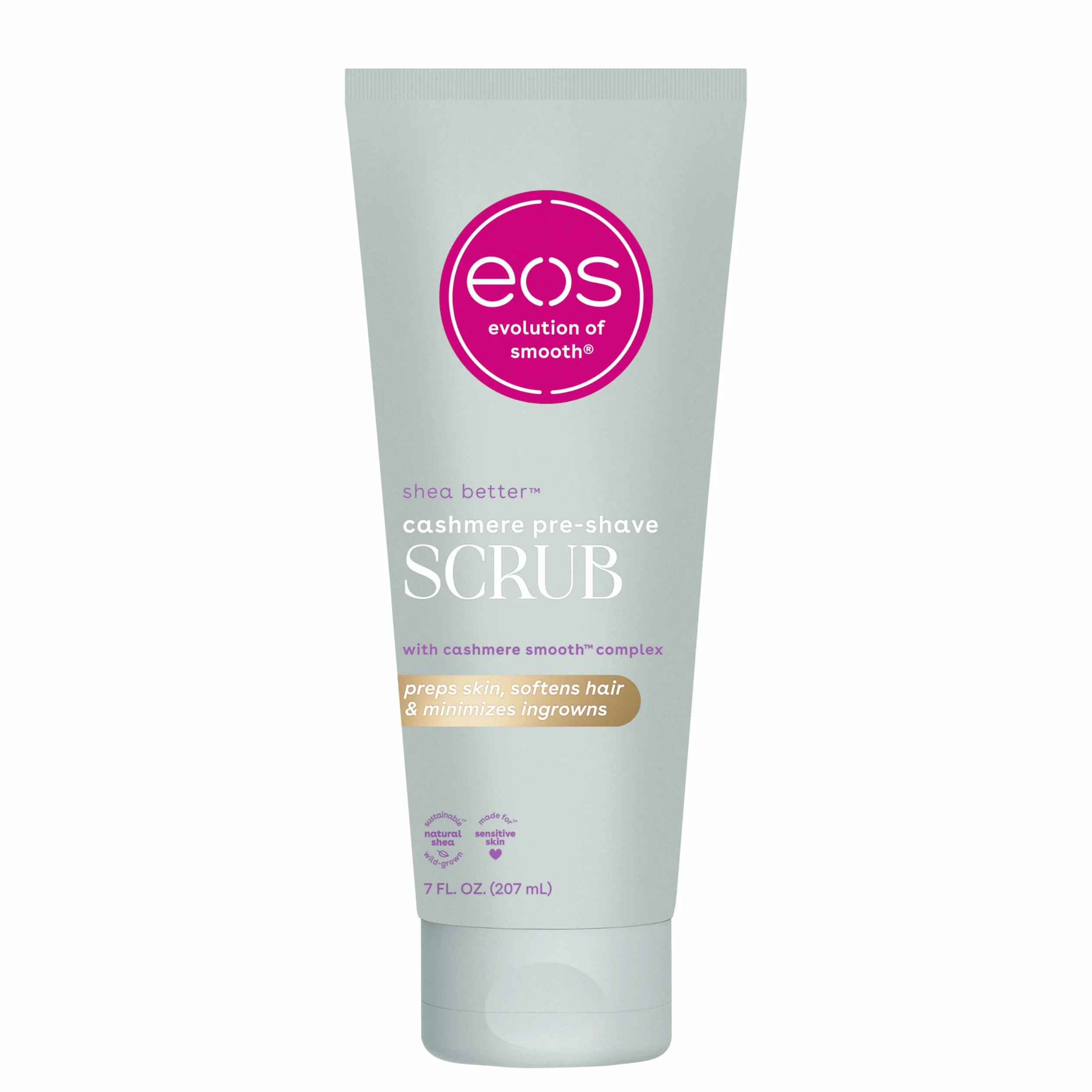 eos Cashmere Skin Collection Pre-Shave Scrub- zapach waniliowego kaszmiru, złuszczający peeling do ciała, 207 ml