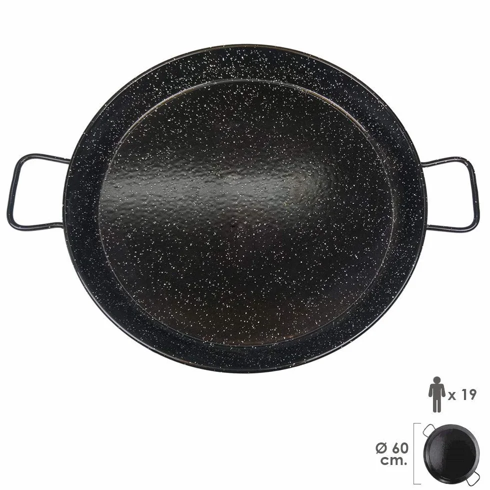 La ideal Paella patelnia stal emaliowana, czarna, 60 cm