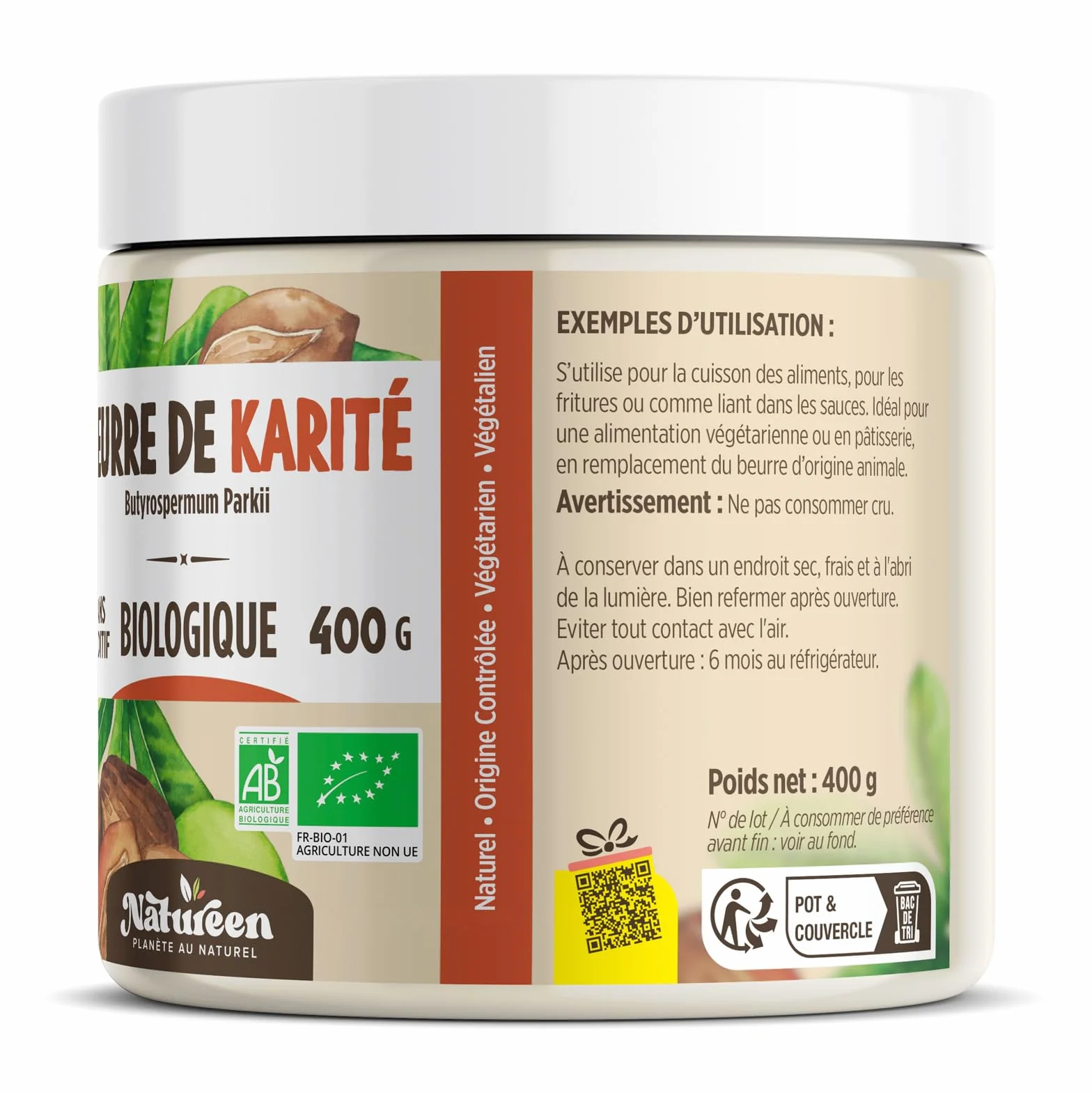 Organiczne masło shea AB 400 g - 100% roślinne