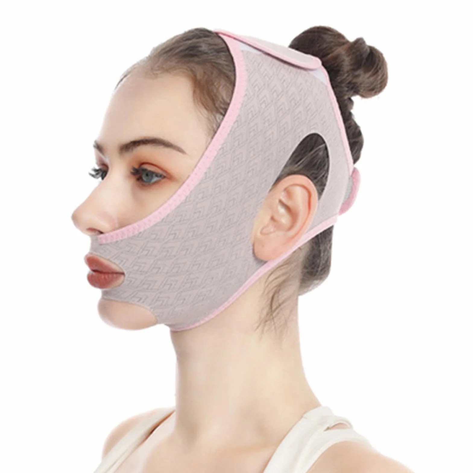 Adjustable V Face Lifting Strap, Breathable Double Chin Reducer, Reusable Face Shaping Band for Firming and Contouring, Comfortable Slimming Belt for Neck, Jawline, and Chin