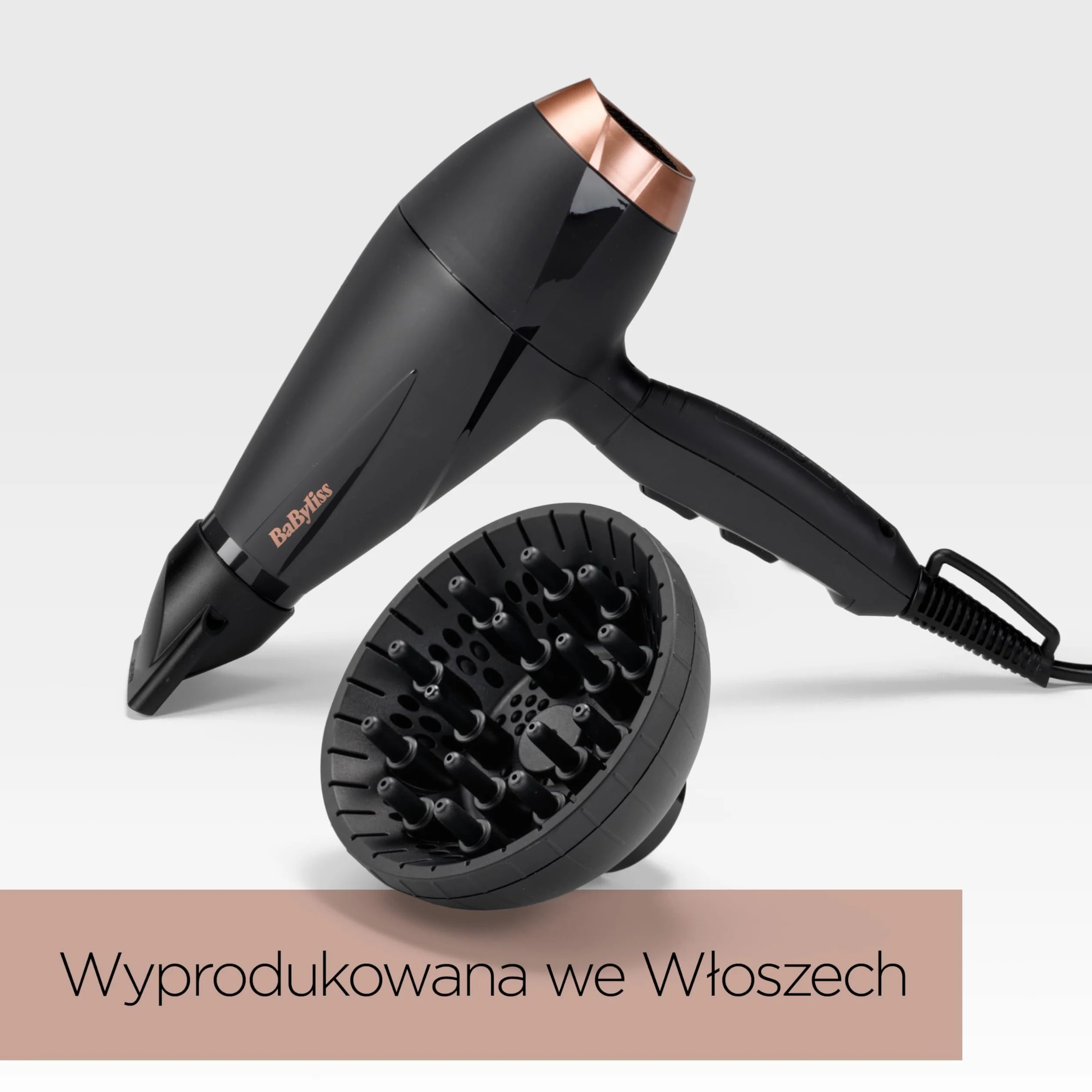 Suszarka BaByliss Smooth Pro - suszarka do włosów o mocy 2100 W, wyprodukowana we Włoszech, jonizacja zapobiegająca puszeniu się włosów, 3 ustawienia temperatury i 2 prędkości, kolor czarny, 6709DE