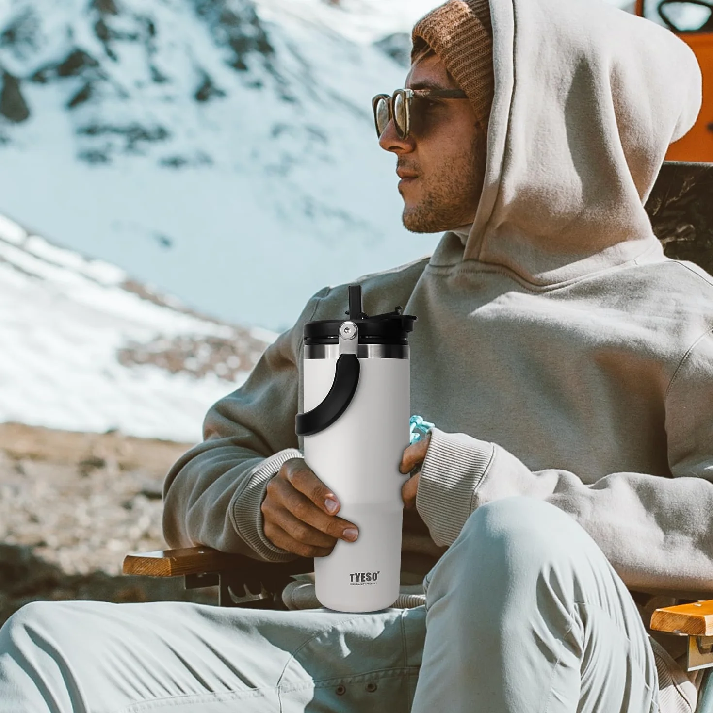 Podróżny kubek z uchwytem, kubek 30oz 900ml kubek podróżny kubek termiczny ze stali nierdzewnej, termos próżniowy, w 100% szczelna butelka na wodę ze stali nierdzewnej