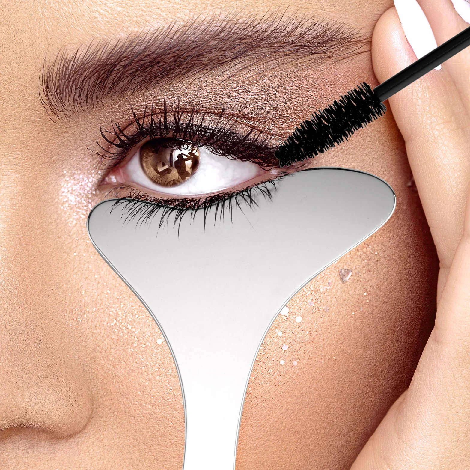 BOXOB 4szt Szablon do Eyelinera ze Stali Nierdzewnej 304, Pomocniczy Przewodnik Eyelinera Wielofunkcyjna Osłona Tuszu do Rzęs Cieni Powiek i Aplikator Rzęs Szybki Szablon Makijażu Oczu
