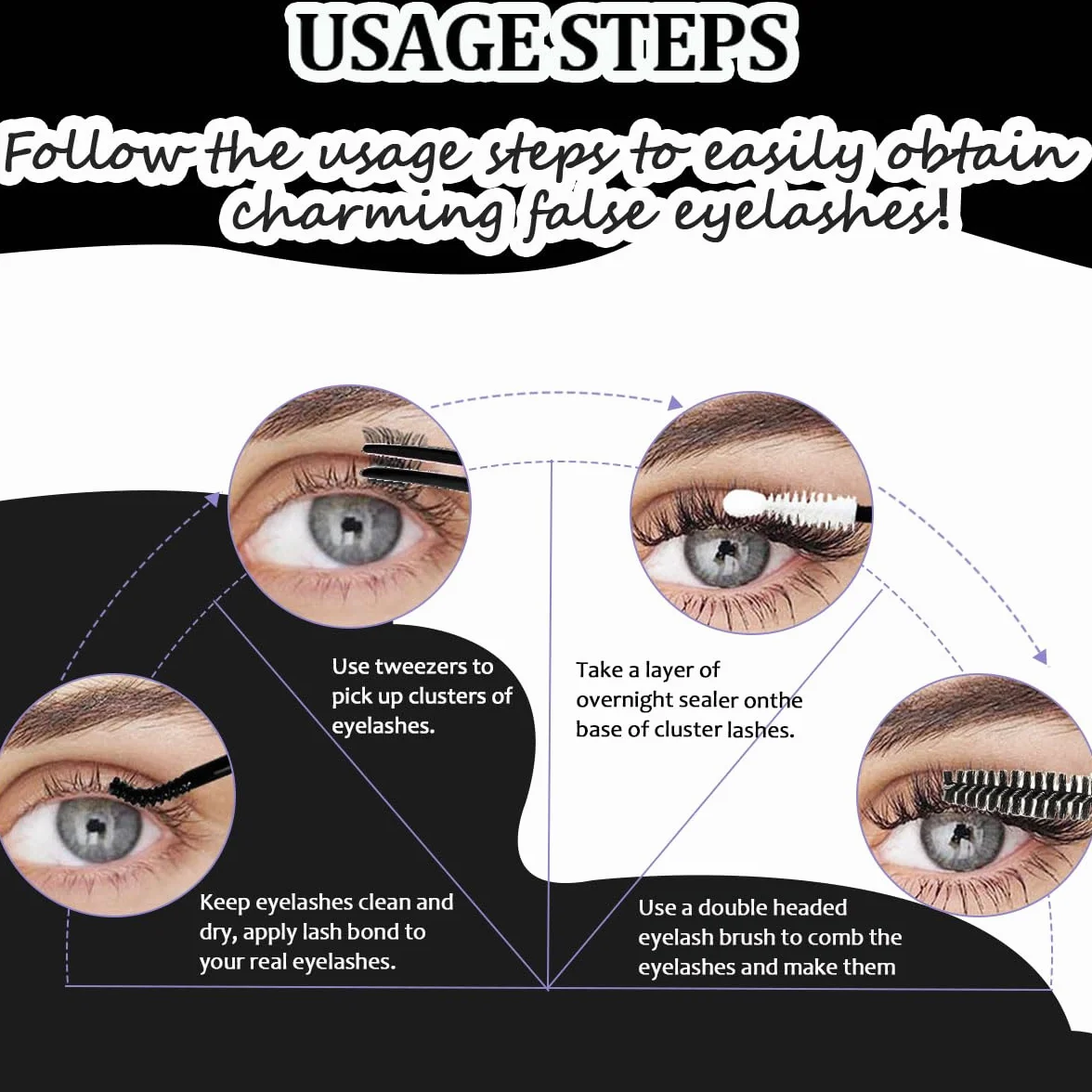 Klej do rzęs Lash Bond i Seal Kit 3 szt. DIY Lash Extension wodoodporny 72 h zmywacz pęseta