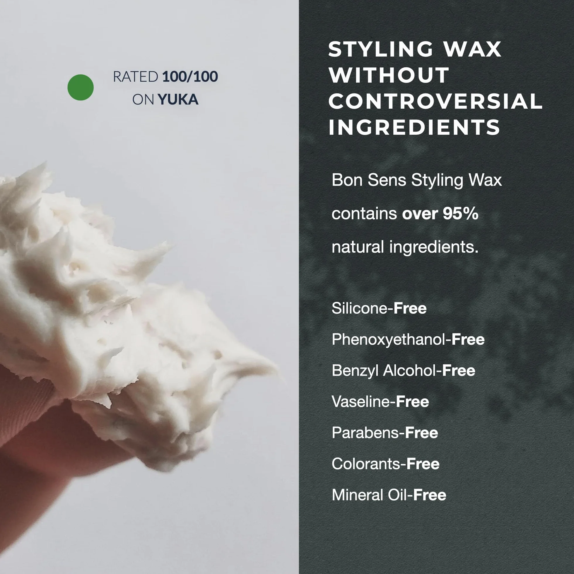 Wosk do włosów dla mężczyzn, >95% naturalny - Matowe Wykończenie, Mocne Utrwalenie - Matowa pasta do Włosów i Brody - 45g