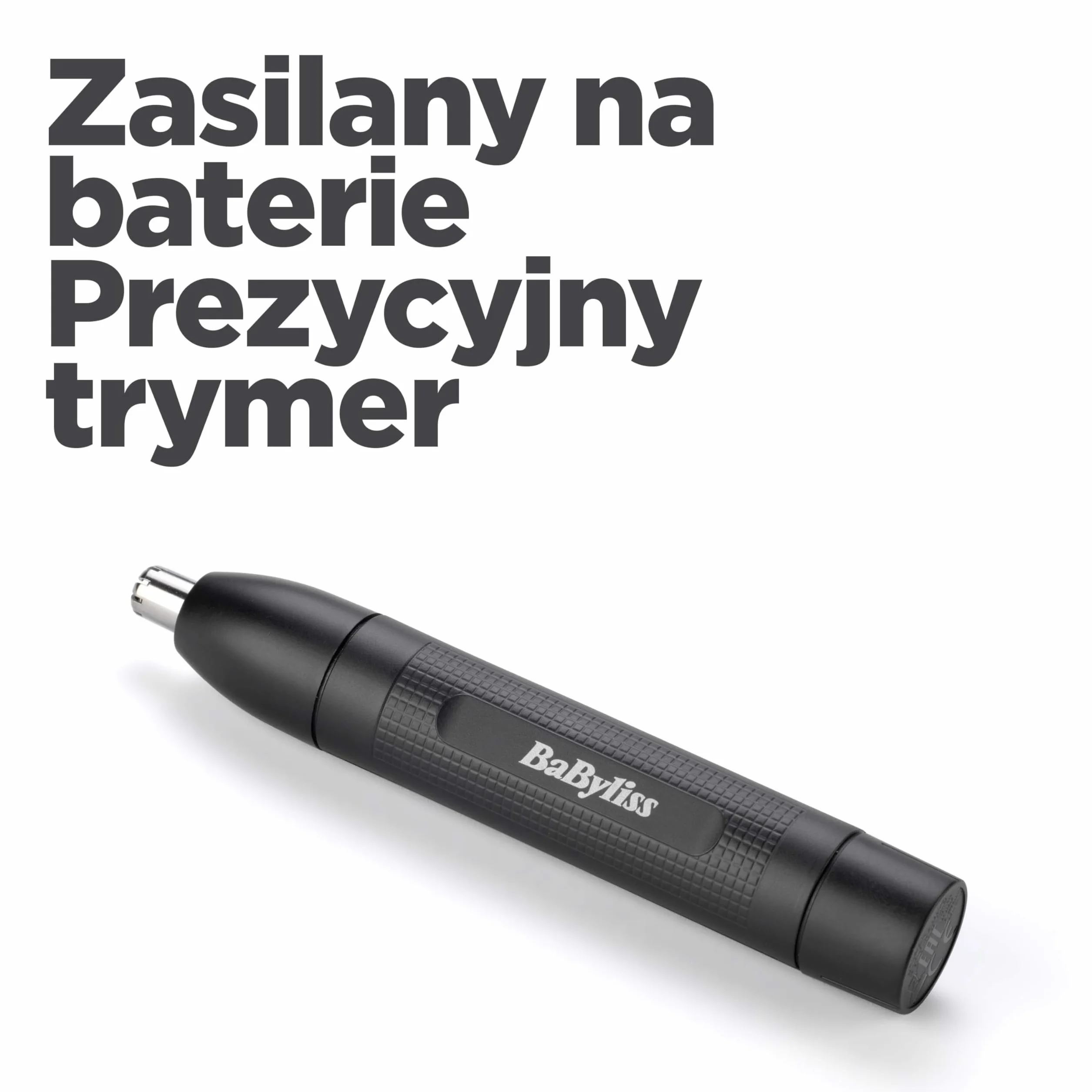 BaByliss Trymer do nosa i uszu - precyzyjny system 2 ostrzy, zasilany bateryjnie, stal nierdzewna, łatwe do czyszczenia zdejmowane nakładki, czarny, E650E