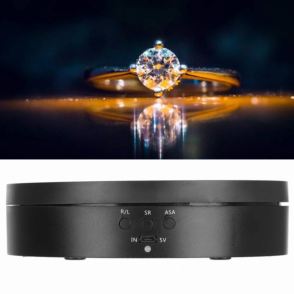 Elektryczny gramofon 360 stopni, 3-biegowy uchwyt ładujący 2-4KG uchwyt wyświetlacza dwukierunkowego obrotowego obrotowego gramofonu idealna platforma obrotowa do trójnika