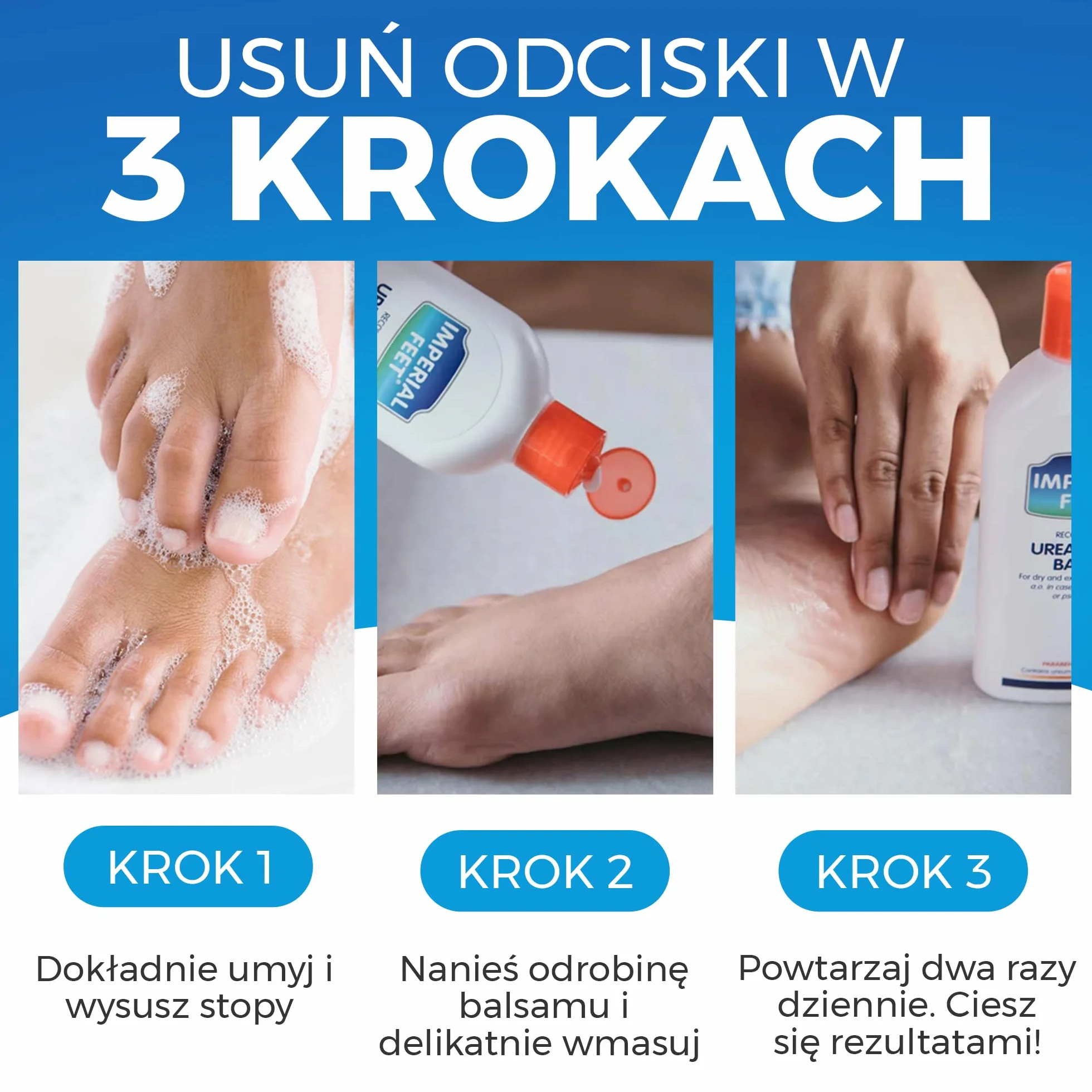 Imperial Feet Krem do Stóp z Mocznikiem - Balsam na Suche, Szorstkie i Popękane Pięty - Pielęgnacja Skóry Rąk i Nóg - Naturalny Mocznik Dobry Dla Stóp - Oczyszczająco- Złuszczający - 150ml