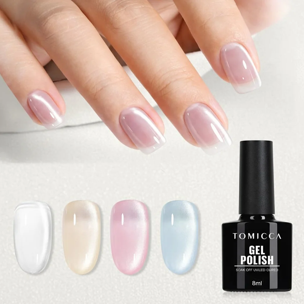 TOMICCA Cat Eyes żelowy lakier do paznokci UV Jelly Magnet zestaw 8 ml 4 kolory