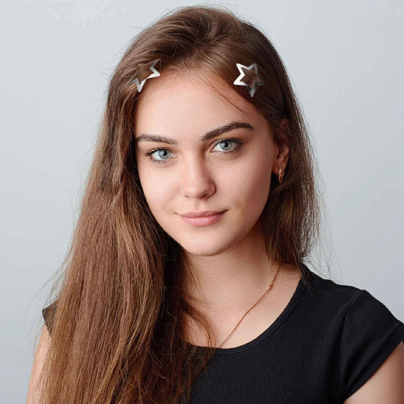 WLLHYF 10 sztuk metalowych spinek do włosów w kształcie gwiazdy, srebrne, urocze, małe spinki do włosów, antypoślizgowe, ażurowe gwiazdy, spinki do włosów dla dzieci, dziewcząt, kobiet, wsuwka do