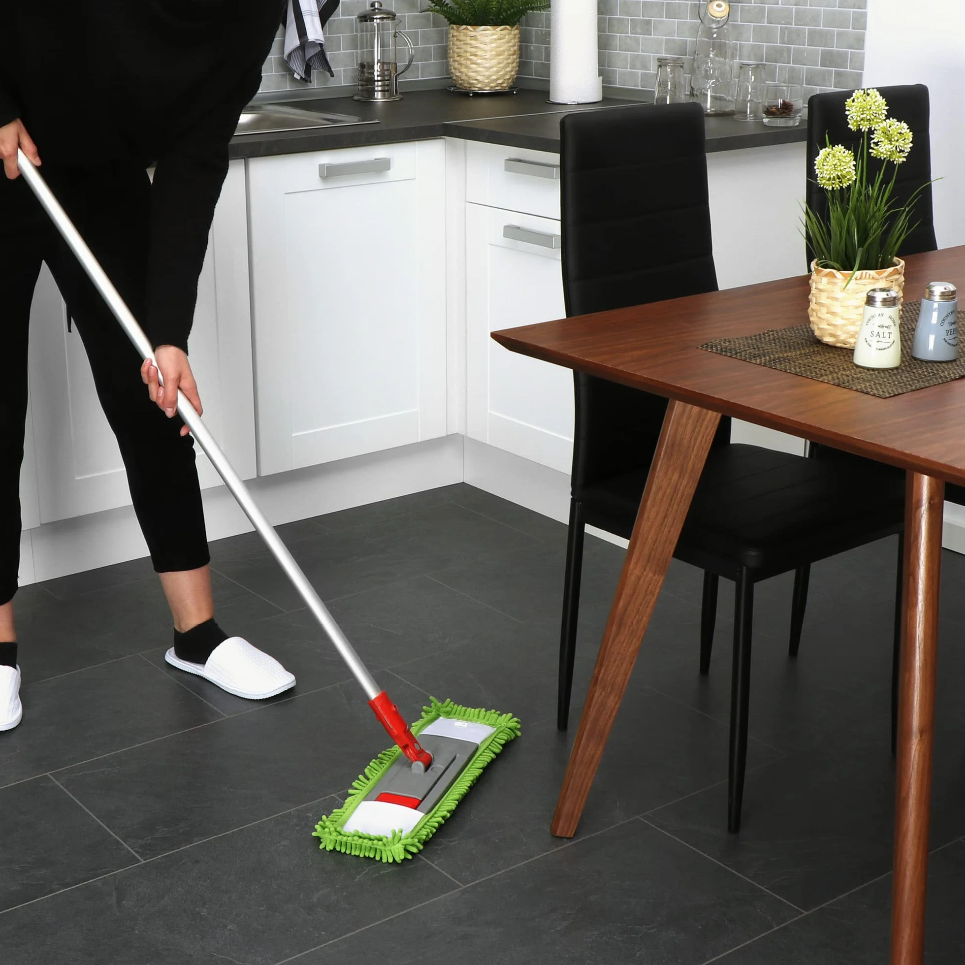 COM-FOUR® 4x wymienna nakladka na wycieraczki do podlóg - nakladka na wycieraczke wykonana z szenilowej mikrofibry do dokladnego czyszczenia przestrzeni (04 sztuki - niebieski/rózowy/zólty/zielony)