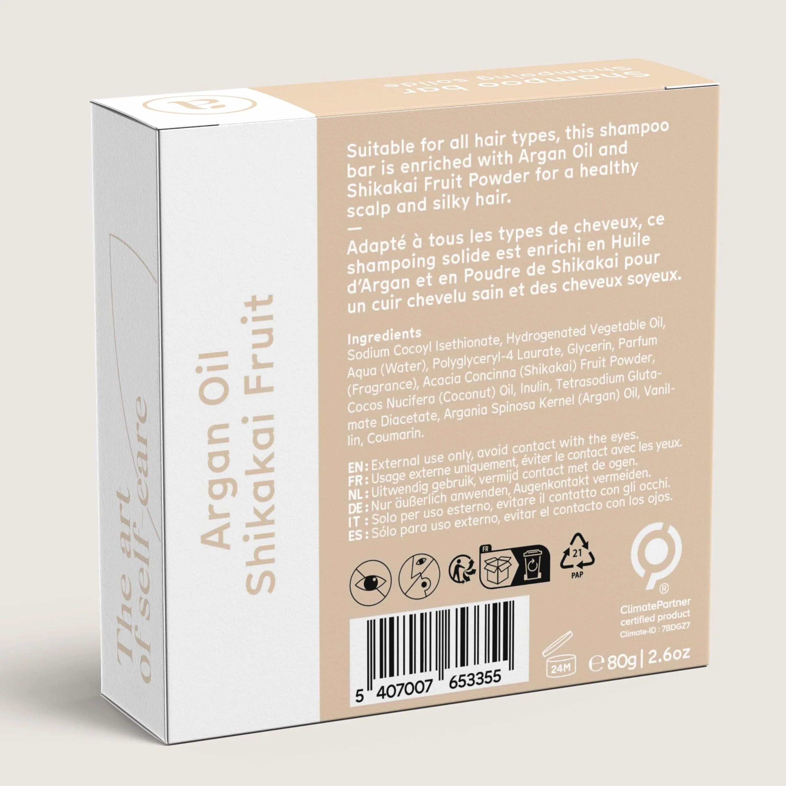 Arista Normal Hair Shampoo Bar | Bezsiarczanowy, Shikakai i olejek arganowy, stały szampon | Ekologiczny, wegański