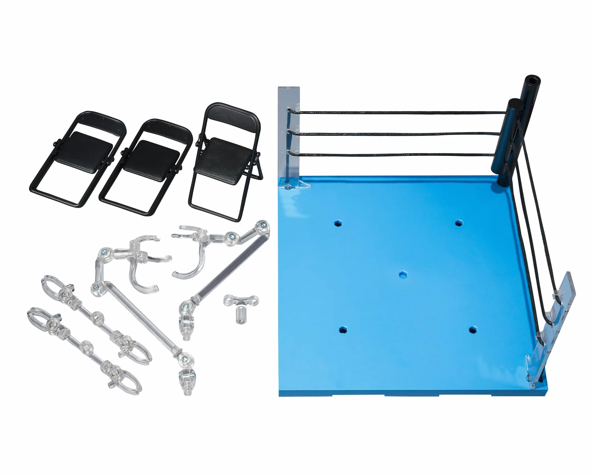 TAMASHII NATIONS - Act Ring Corner (neutralny) i składany zestaw krzeseł dla S.H.Figuarts, Bandai Spirits Tamashii Stage
