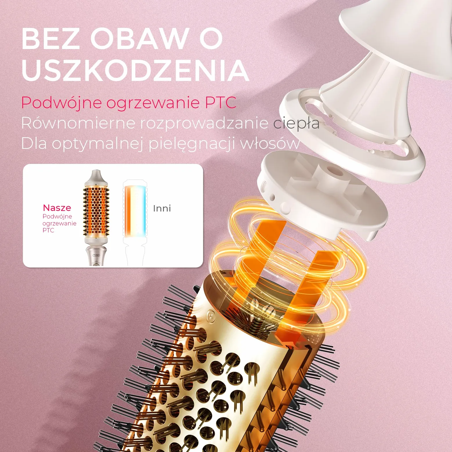 TYMO Stylux Szczotka Termiczna 43 mm do Tworzenia Naturalnych Loków