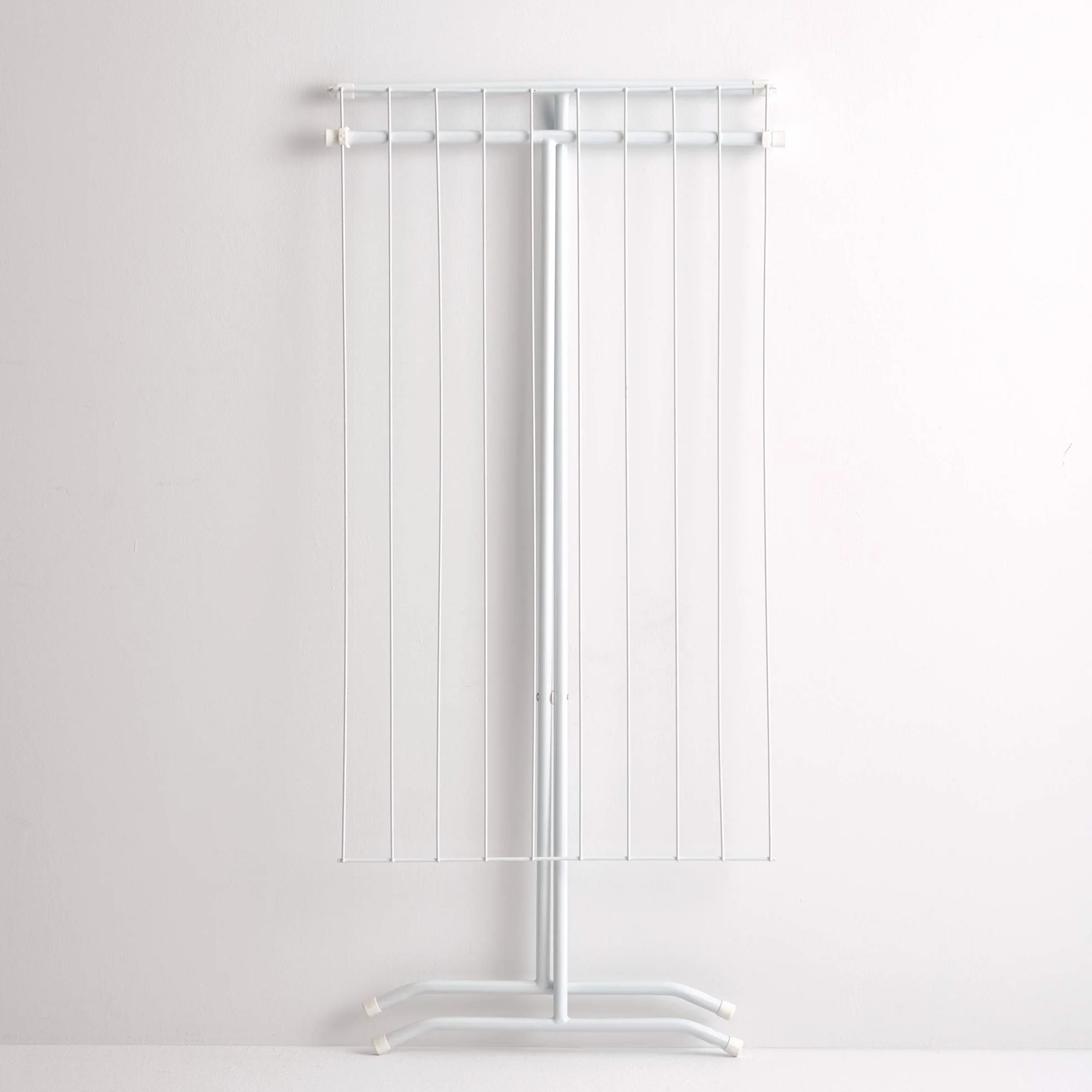 Rayen 0033.11 stal | linka do suszenia prania 10 m | składana suszarka na pranie | do wewnątrz i na zewnątrz | stopowa, matowa biel, 90 x 53,5 x 82 cm