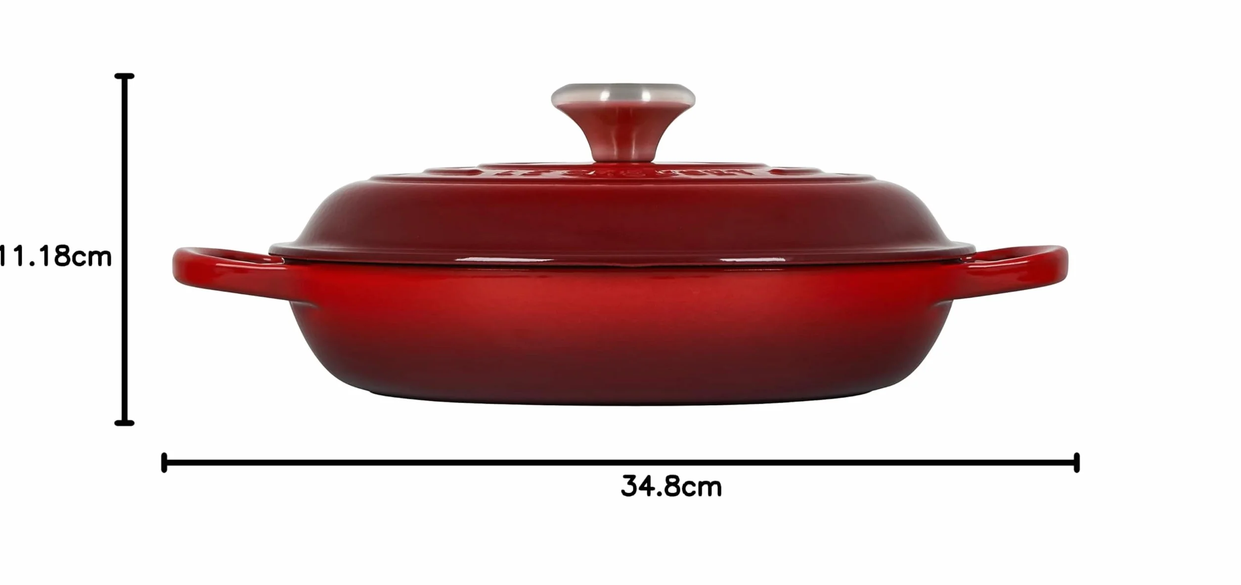 Le Creuset Signature żeliwny garnek Gourmet, okrągły, Ø 26 cm, 2,2 l, do wszystkich rodzajów kuchenek włącznie z indukcyjnymi, 4,205 kg, wiśniowa czerwień