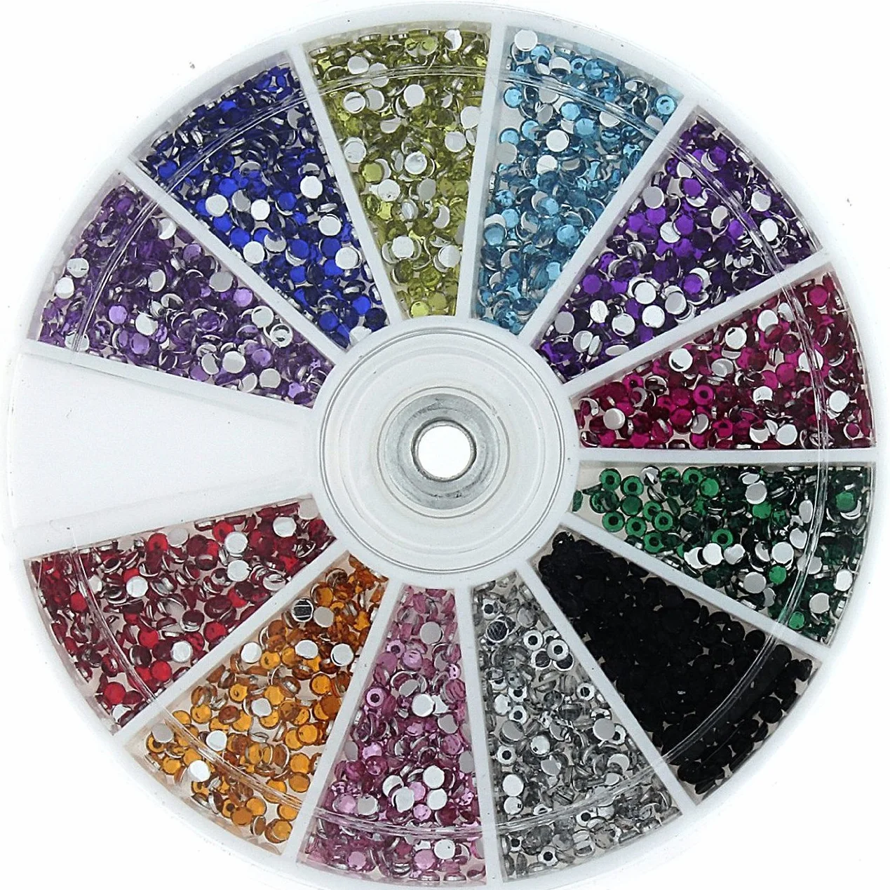 Nail Art Strass Pack 1200 wysokiej jakości kamienie szlachetne - stras dekoracja z kółkiem