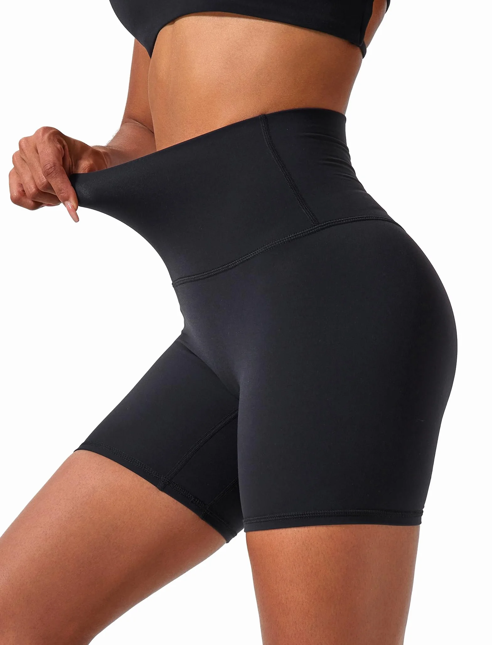 Voenxe Damskie Spodenki Sportowe do Jogi z Wysokim Stanem, Push Up Sportowe Spodnie Scrunch Butt, Fitness Trening Elastyczne Sportowe Szortów, Sportowe Rajstopy Trening Bieganie Sport, 2 Sztuk