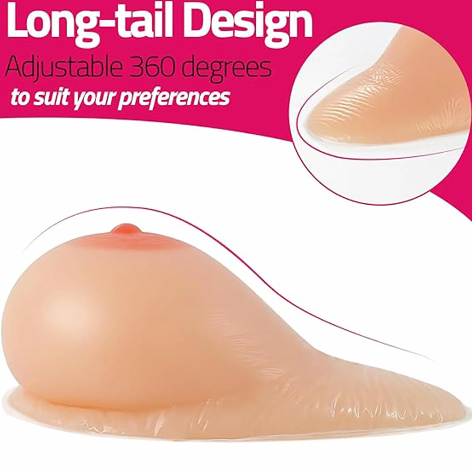 Silikonowe piersi/sztuczne piersi samoprzylepne realistyczne 1 para B-EE Cup protezy piersi do protezy mastektomii Crossdress transwestyta Cosplay,Nude,EE|Cup (1600g/Pair)