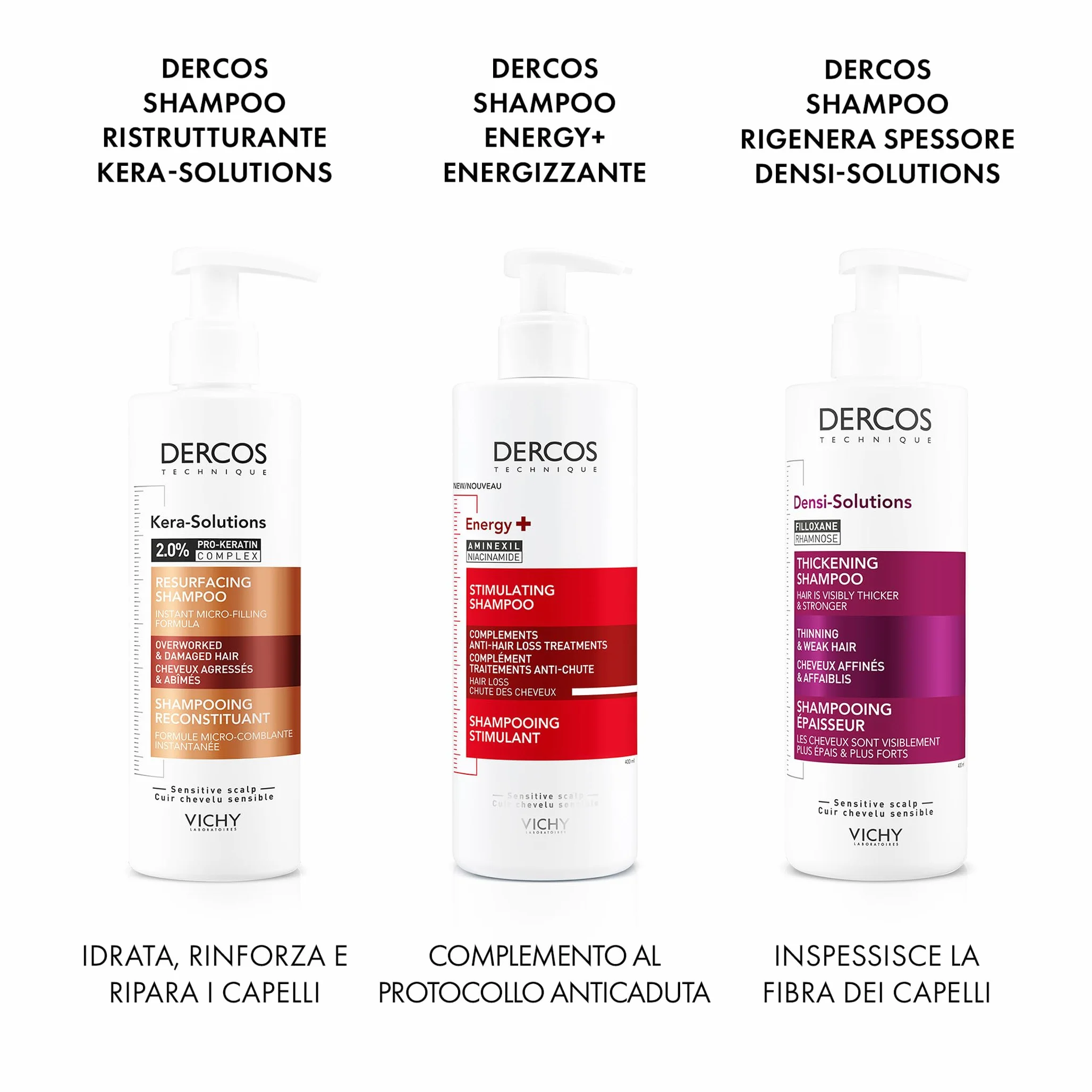 Vichy Energising Szampon 400 ml Biały Czerwony