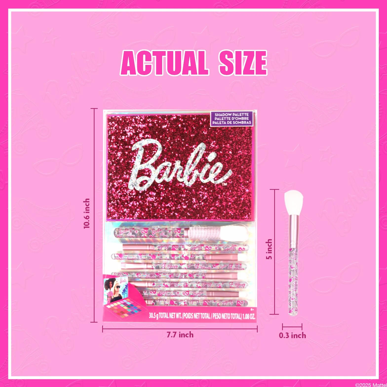 Barbie Paleta Cieni 35 Kolorów z 8 Pędzlami do Makijażu