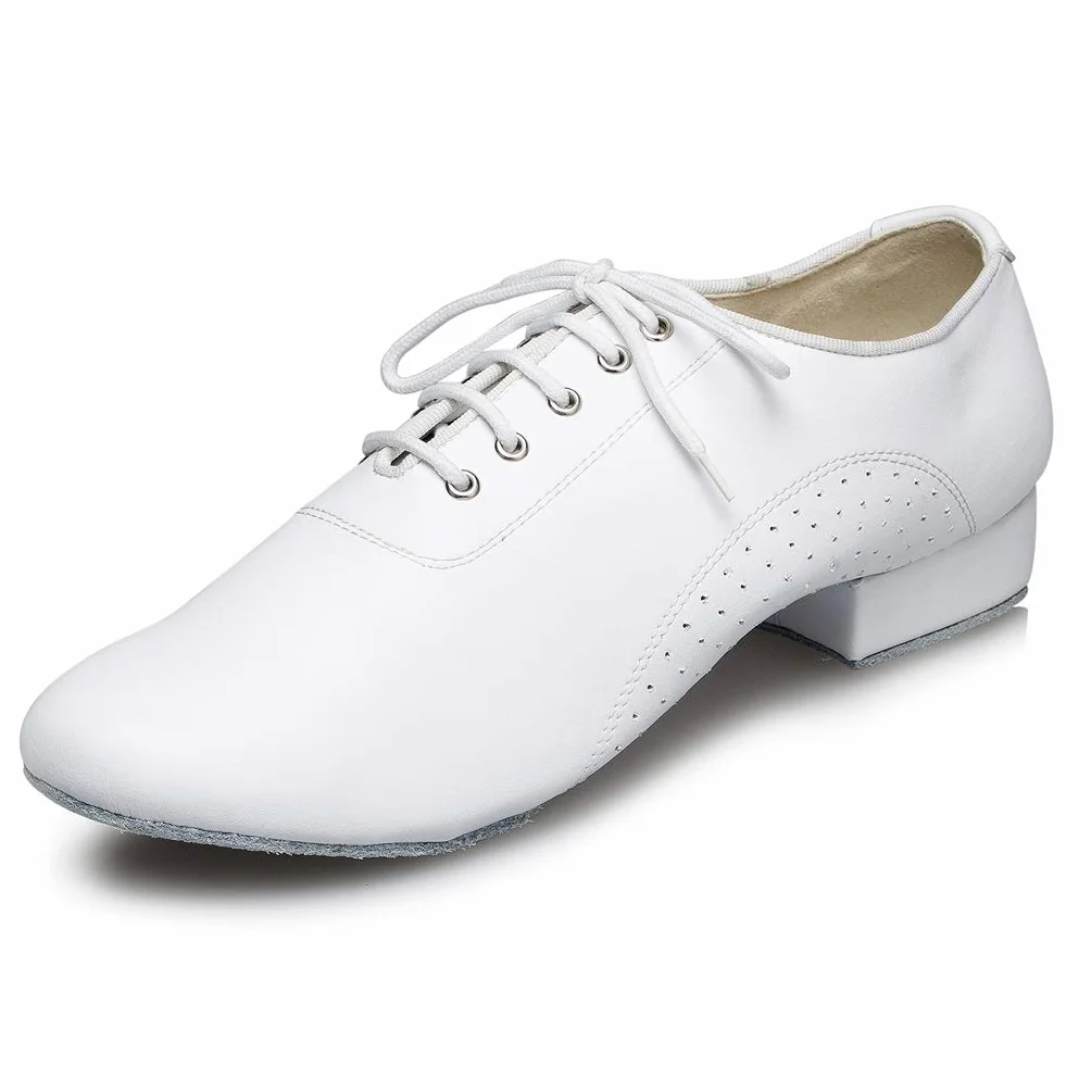 JUODVMP Męskie buty skórzane z miękką podeszwą Latin Jazz Nowoczesne buty do tańca towarzyskiego Model L173