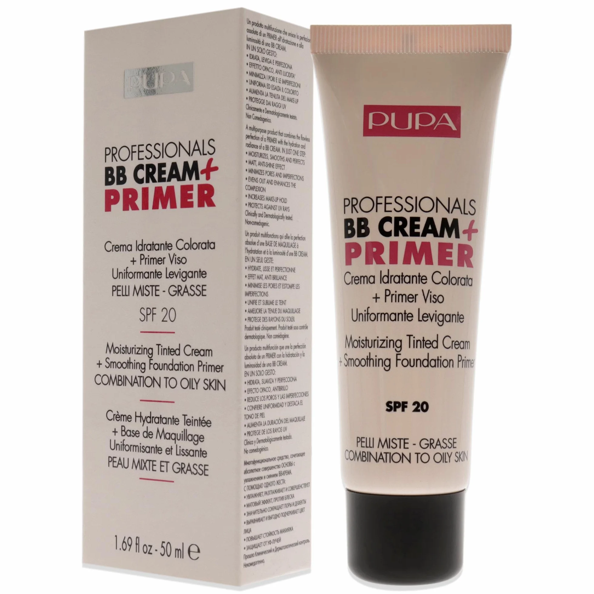 Pupa Krem BB + Primer For Combination To Oily Skin 001 Nude