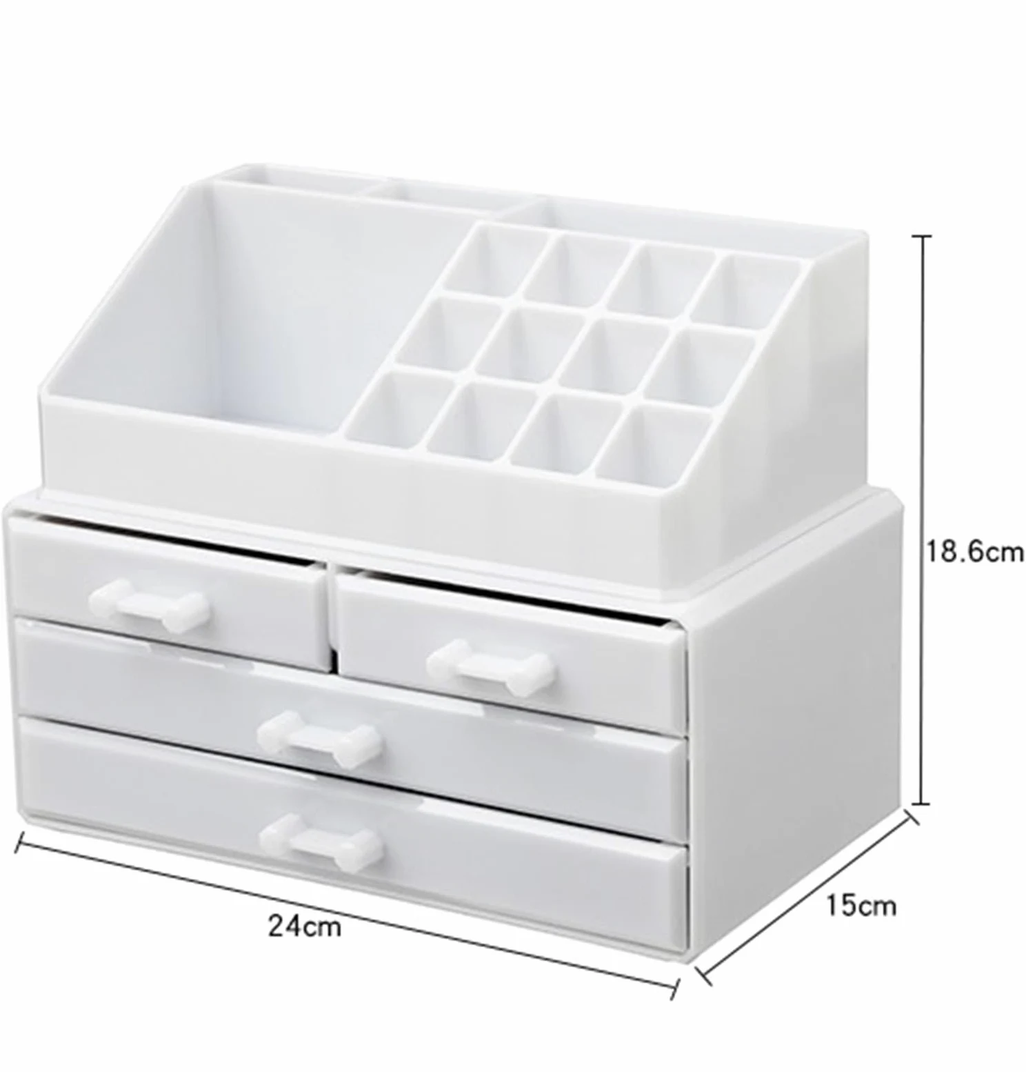 Organizer do Makijażu Elegancki 3-warstwowe Pudełko Do Przechowywania Kosmetyków, Plastikowe, Makijażu, Z Szufladką, Szminek Pojemnik na Kosmetyki