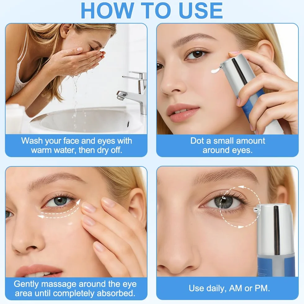 Aomig Retinol Krem pod oczy, 30 ml Krem przeciwzmarszczkowy i starzejący się do oczu z Bakuchiolem, Redukuje zmarszczki i drobne zmarszczki, zmniejsza obrzęki i cienie pod oczami, nawilżający