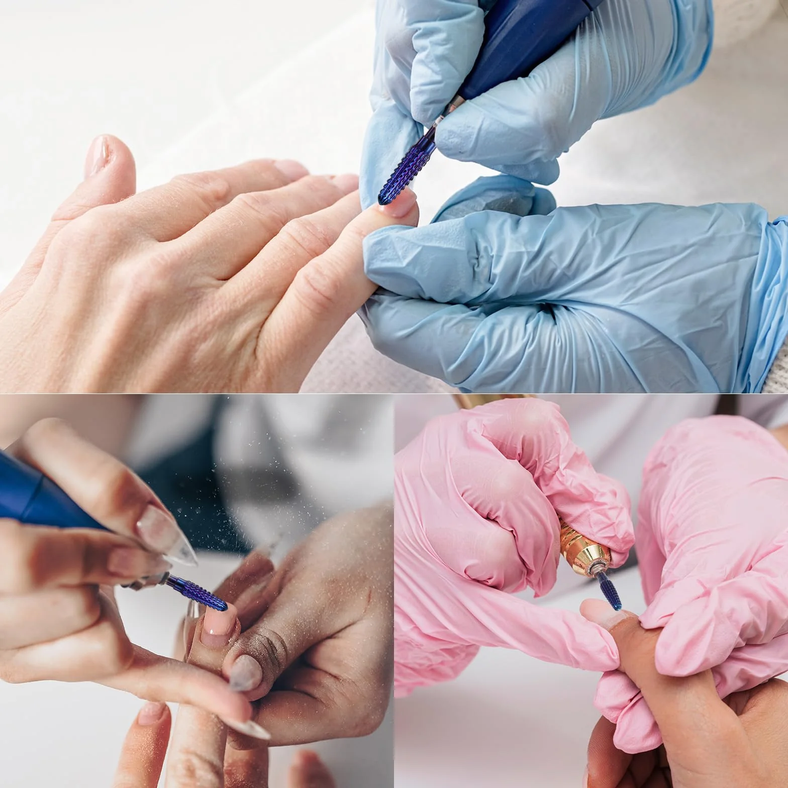 Oruola Only Clean końcówka do paznokci, węglik stożkowy, wolfram, wiertło do skórek paznokci, 4 mm, końcówka do skórek paznokci, 3/32 cala, do szybkiego usuwania twardych żeli akrylowych, fioletowy
