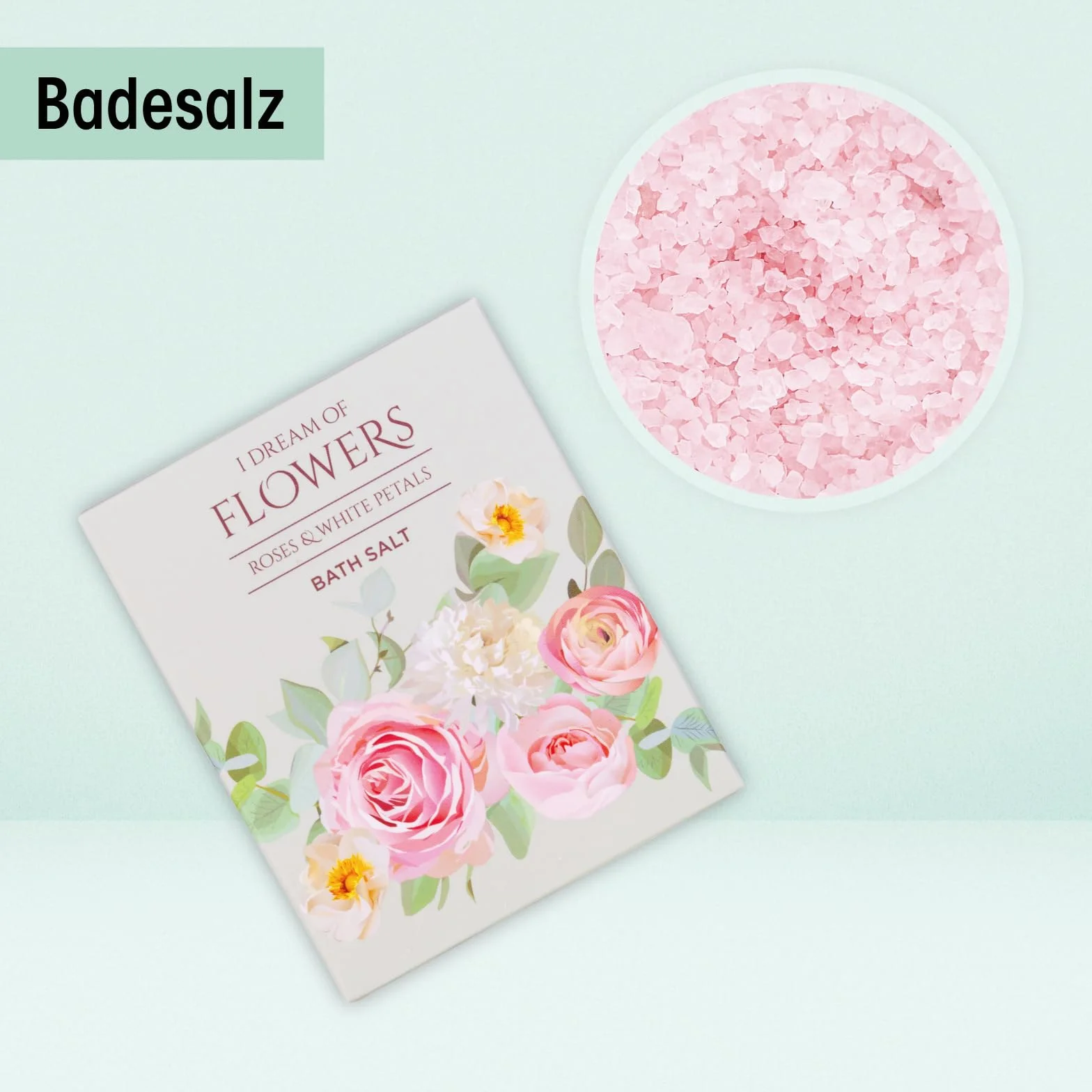 Accentra – Zestaw do kąpieli dla kobiet, zestaw upominkowy I DREAM OF FLOWERS w pięknym pudełku prezentowym – 3-częściowy zestaw do pielęgnacji z kremem do rąk, masłem do ciała i solą do kąpieli –