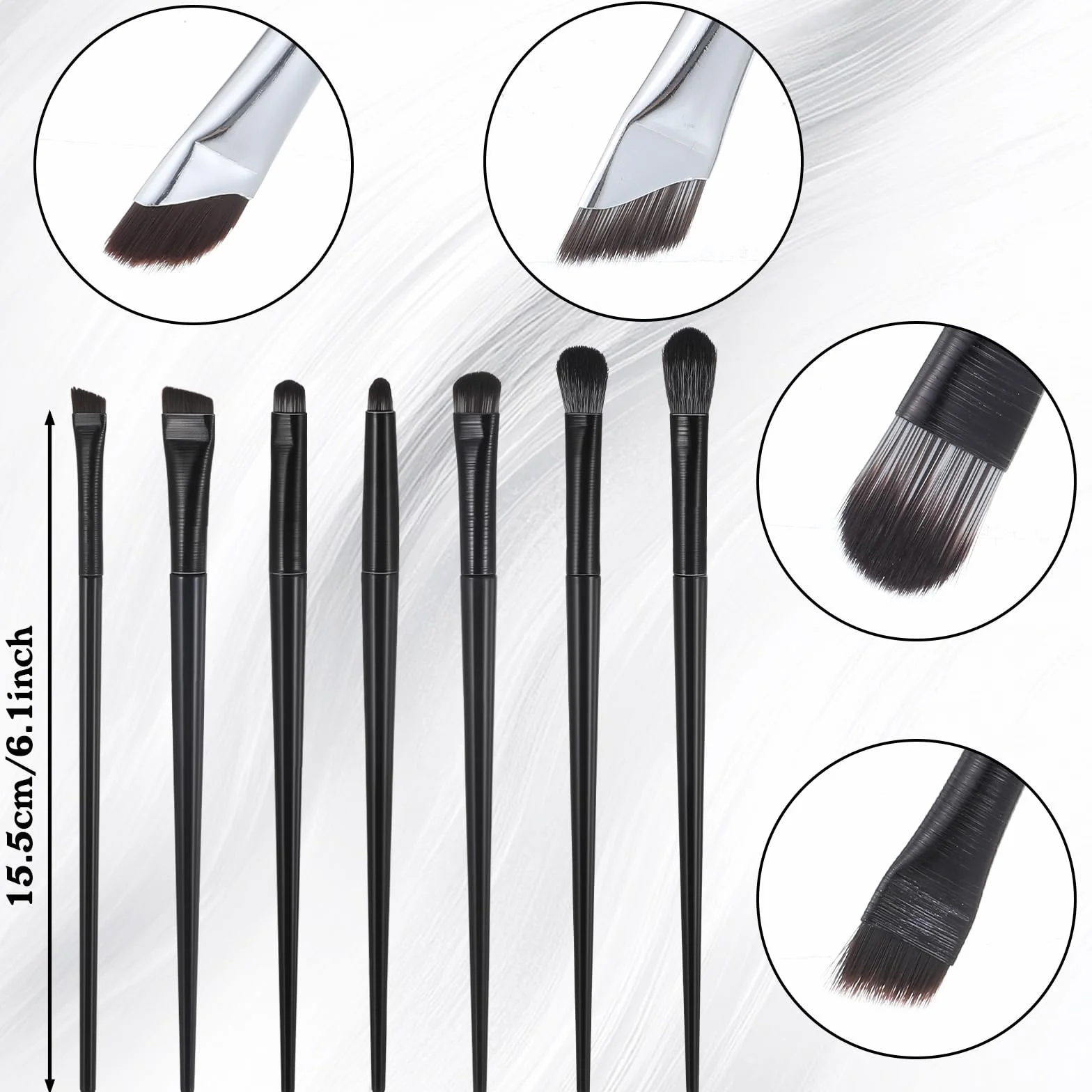 YUXIANLB 10-częściowy zestaw z pędzelkami do eyelinera, oczu, eyelinerem, aplikatorem, narzędziem do eyelinera, skrzydełka, narzędzie do precyzyjnego zakrzywienia, płaski, ultracienki pędzel z