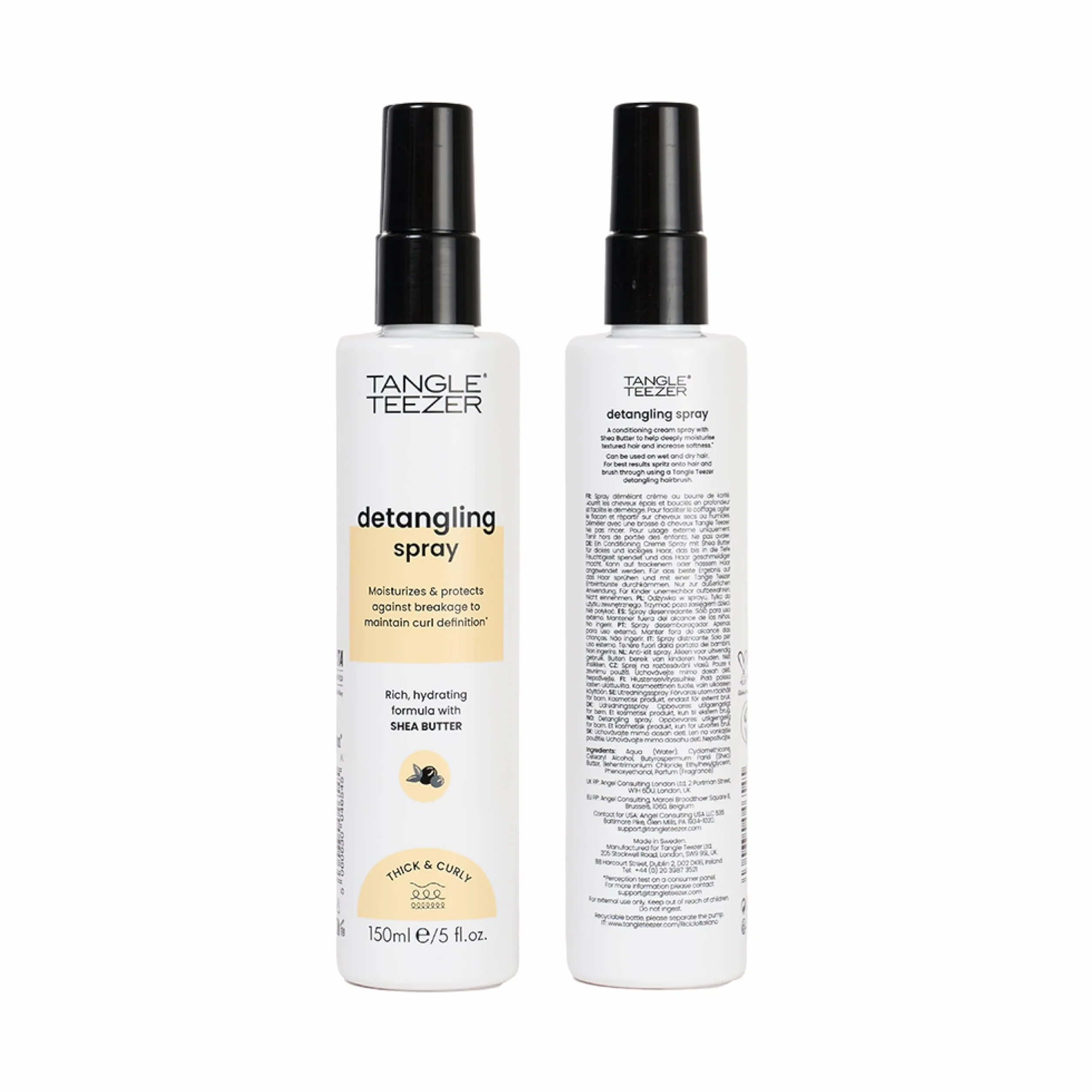 Tangle Teezer Everyday Detangling Cream Spray - Krem do włosów kręconych z masłem shea - Wegański i nie testowany na zwierzętach produkt umożliwiający delikatne i szybkie rozczesywanie