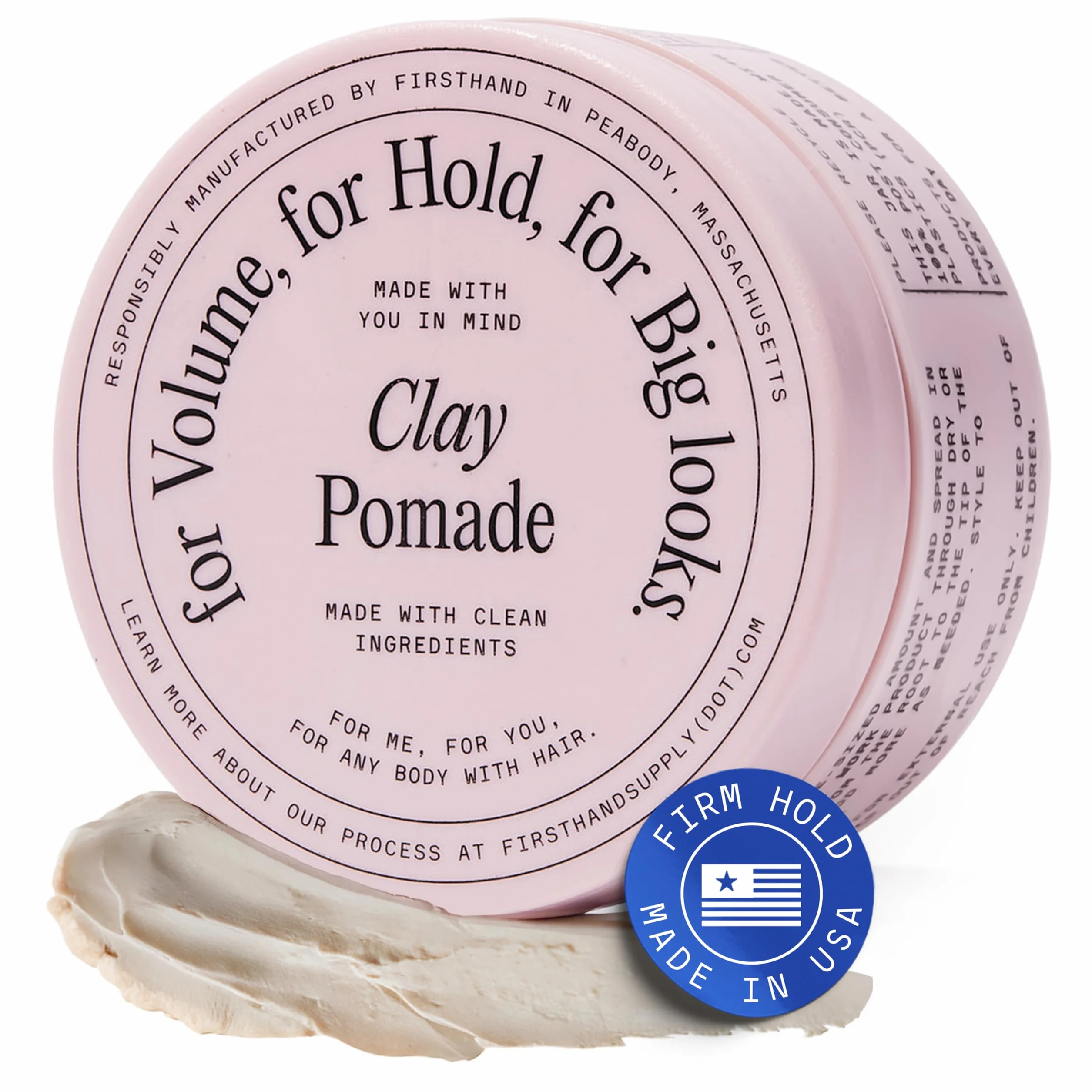Firsthand Clay Pomade pomada z glinką do włosów matowe wykończenie mocne utrwalenie 88 ml