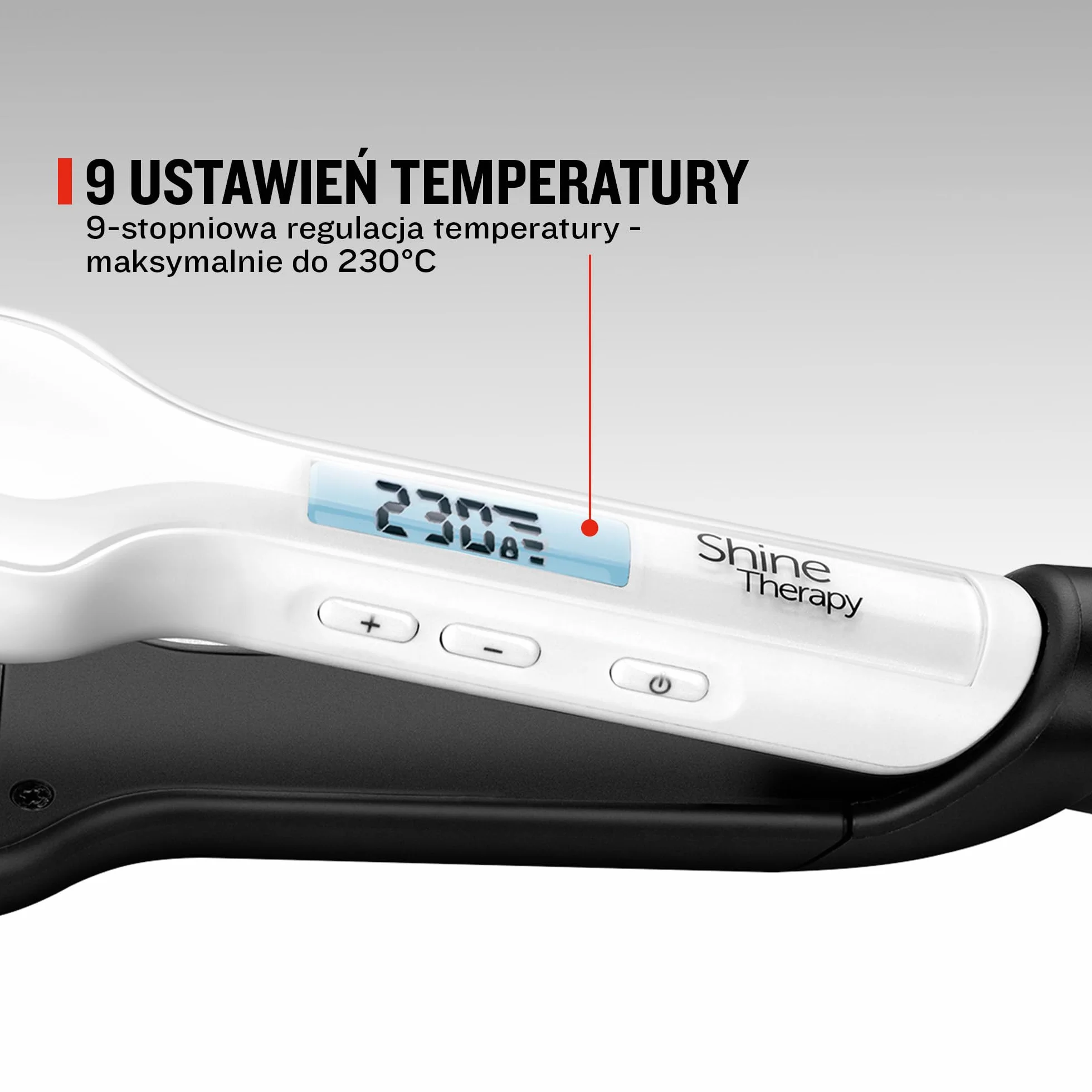 Remington prostownica do włosów, płytki ceramiczne z mikroodżywkami z marokańskim olejem, bardzo szerokie płytki, zakres temp. 150-235°C, ruchome płytki, obrotowy przewód, biała, Shine Therapy S8550