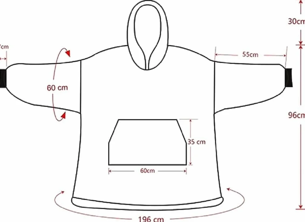 Lanqinglv Koc pod TV z rękawami i kieszenią na stopy, koc z kapturem, oversized, damski / męski sweter z kapturem, puszysty koc na sofę, ciemnoniebieski, koc polarowy Teddy Cashmere Touch