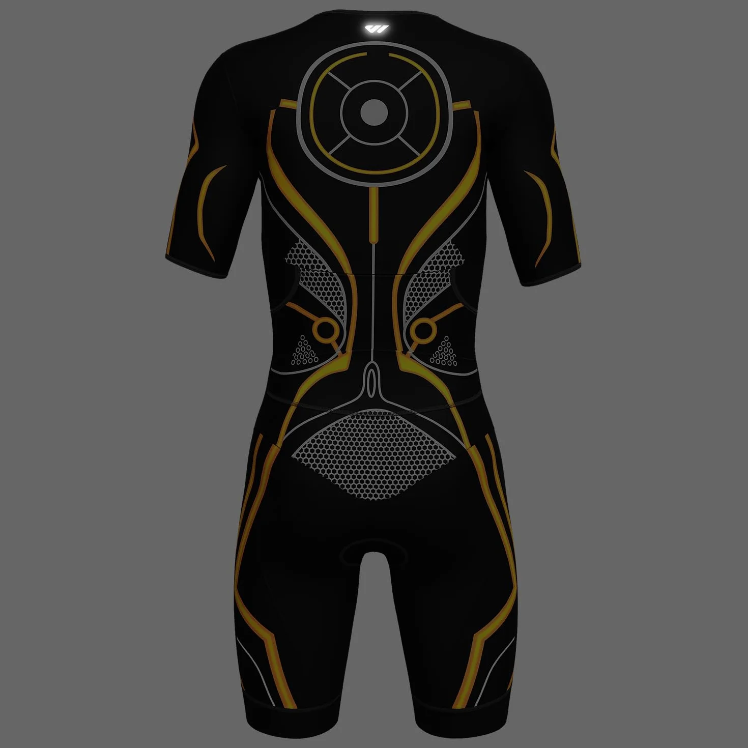 Lo.gas Męski strój triatlonowy Pro Trisuit z krótkim rękawem na wyścigi Ironman i triathlon – wysokiej jakości strój triatlonowy dla mężczyzn, pomarańczowy 2, XL