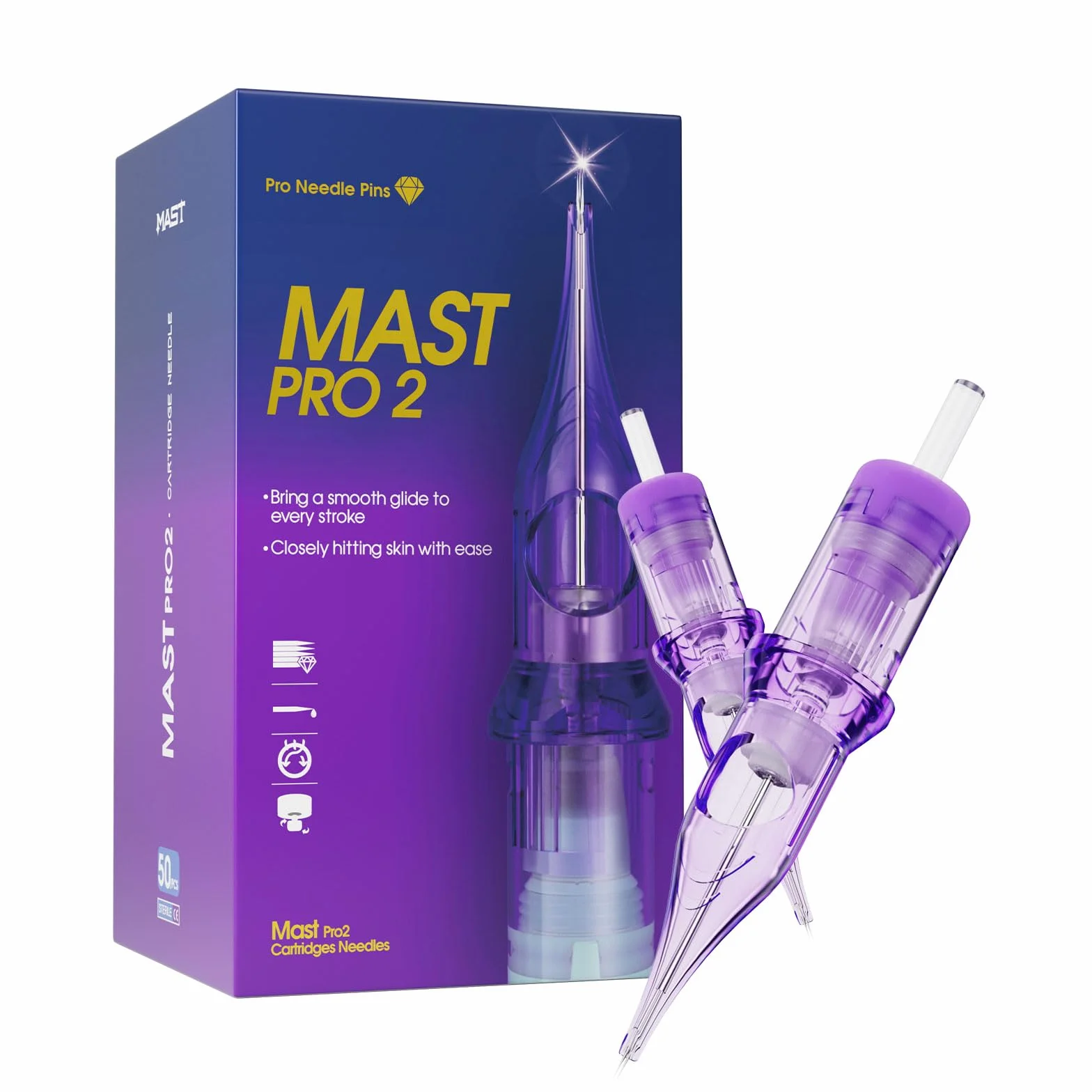 Mast Tattoo Supply Mast Pro Cartridges Tattoo Needles Sterilized Disposable 50pcs Mix Size for Tattoo Machine Pen