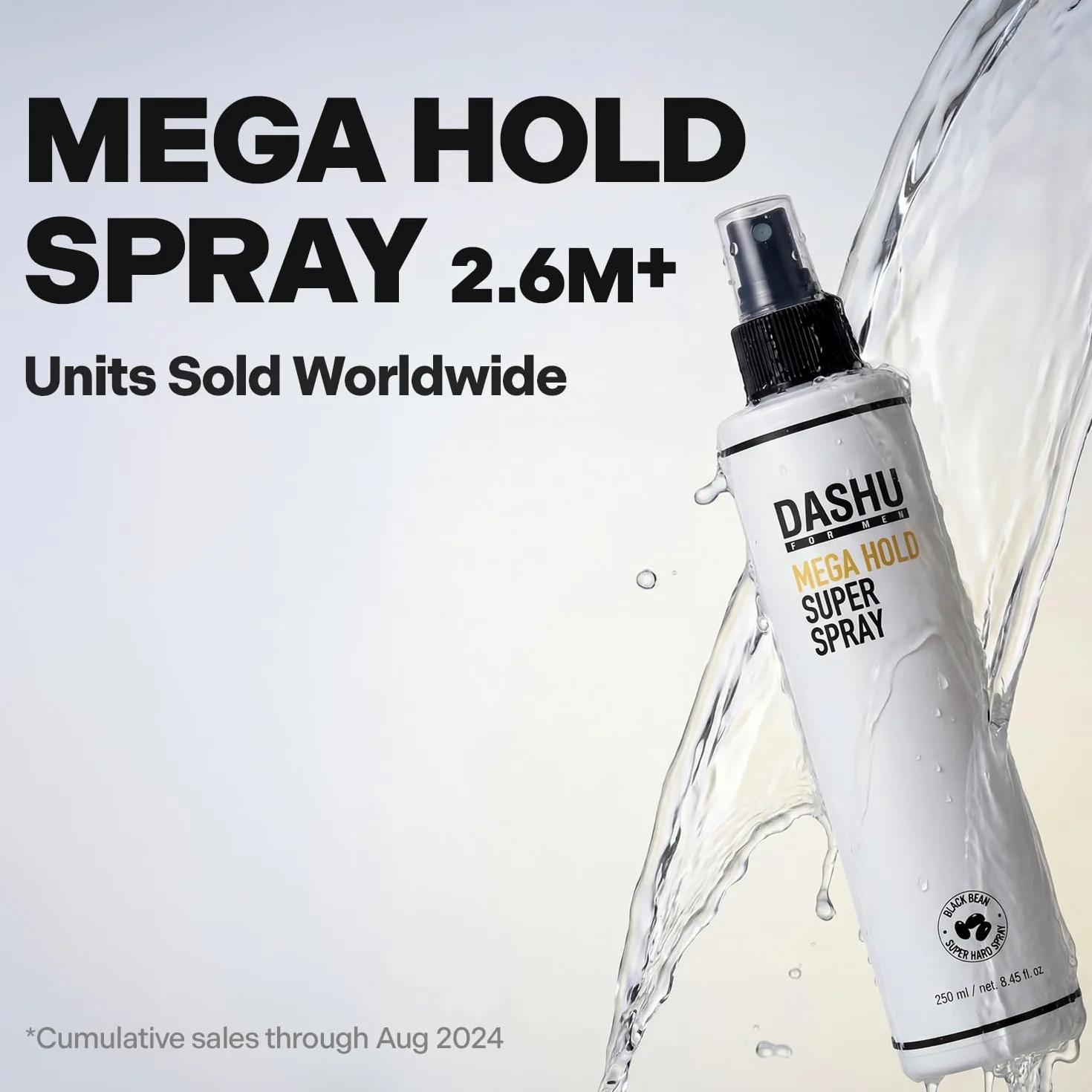 Dashu Premium Mega Hold Super Spray dla mężczyzn 8,45 fl oz – Extra Strong Hold, Prevention, All-Natural Ingredients